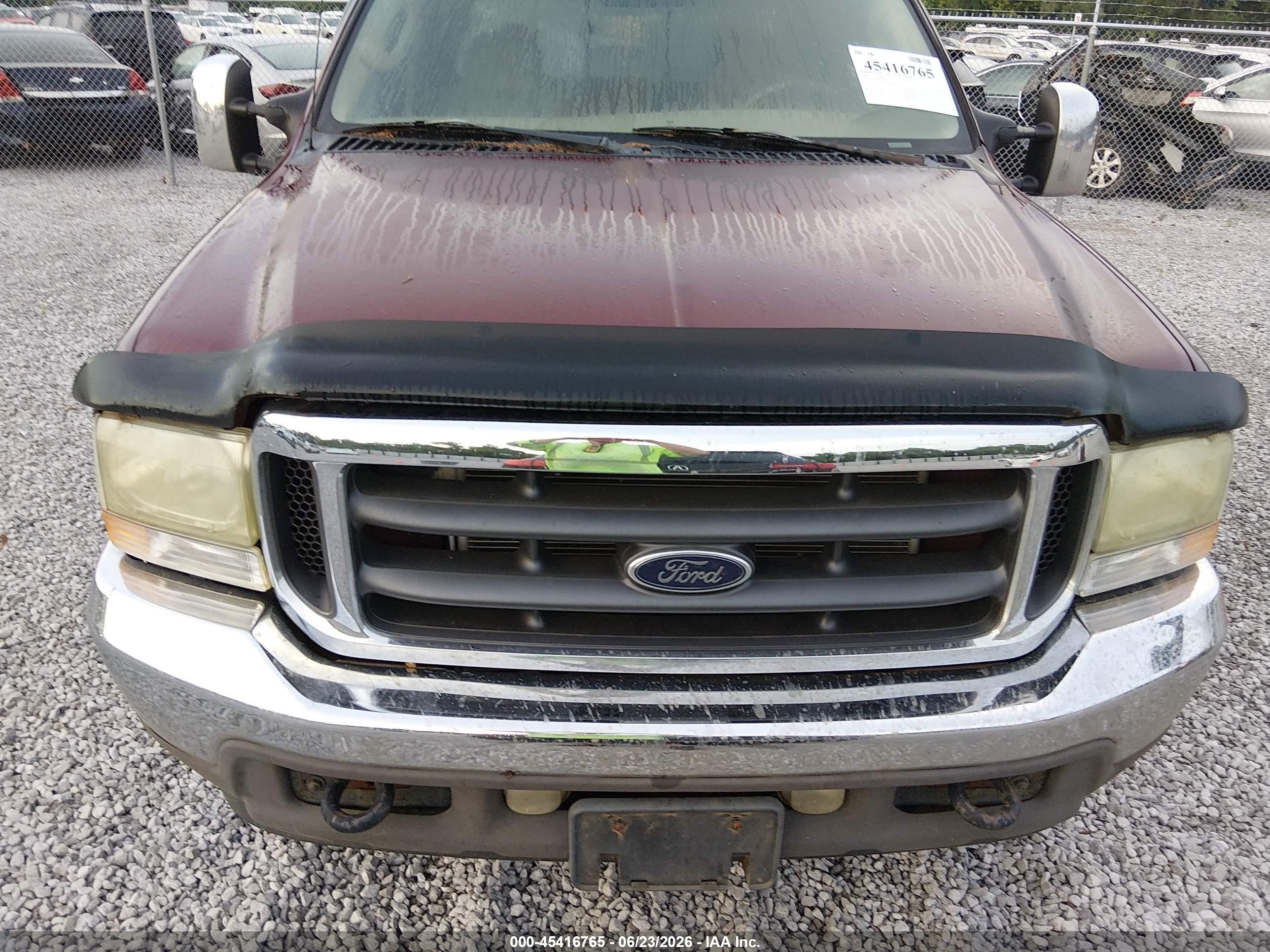 2004 Ford F-250 Lariat/xl/xlt Maroon vin: 1FTNW21P24EC43670