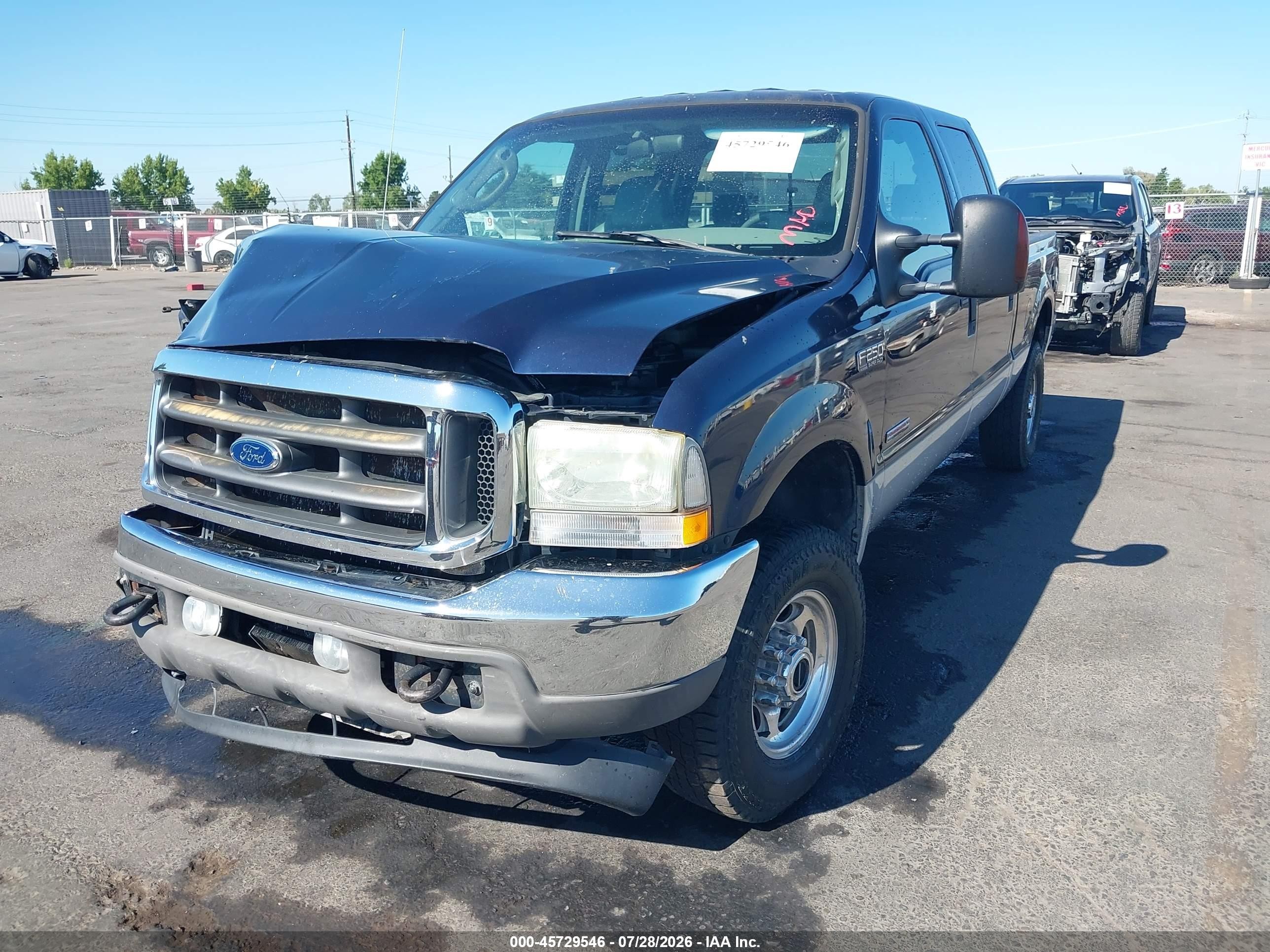 2004 Ford F-250 Lariat/xl/xlt Blue vin: 1FTNW21P24EC88964