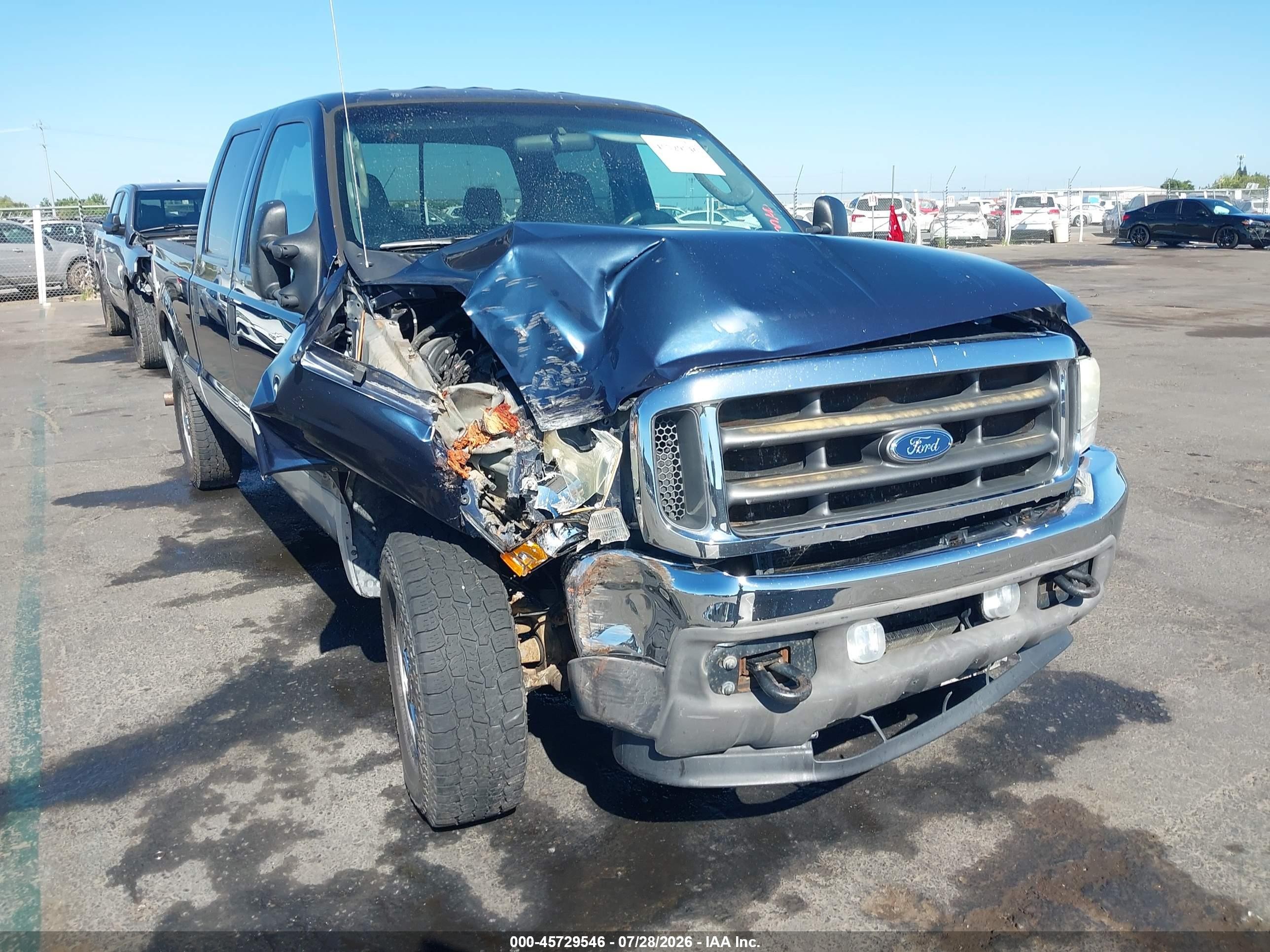 2004 Ford F-250 Lariat/xl/xlt Blue vin: 1FTNW21P24EC88964