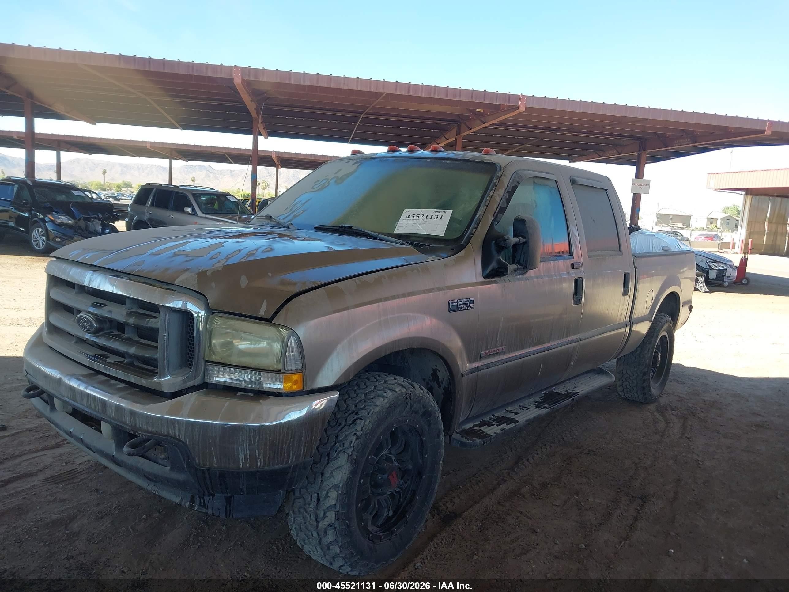 2004 Ford F-250 Lariat/xl/xlt Brown vin: 1FTNW21P44EB10974