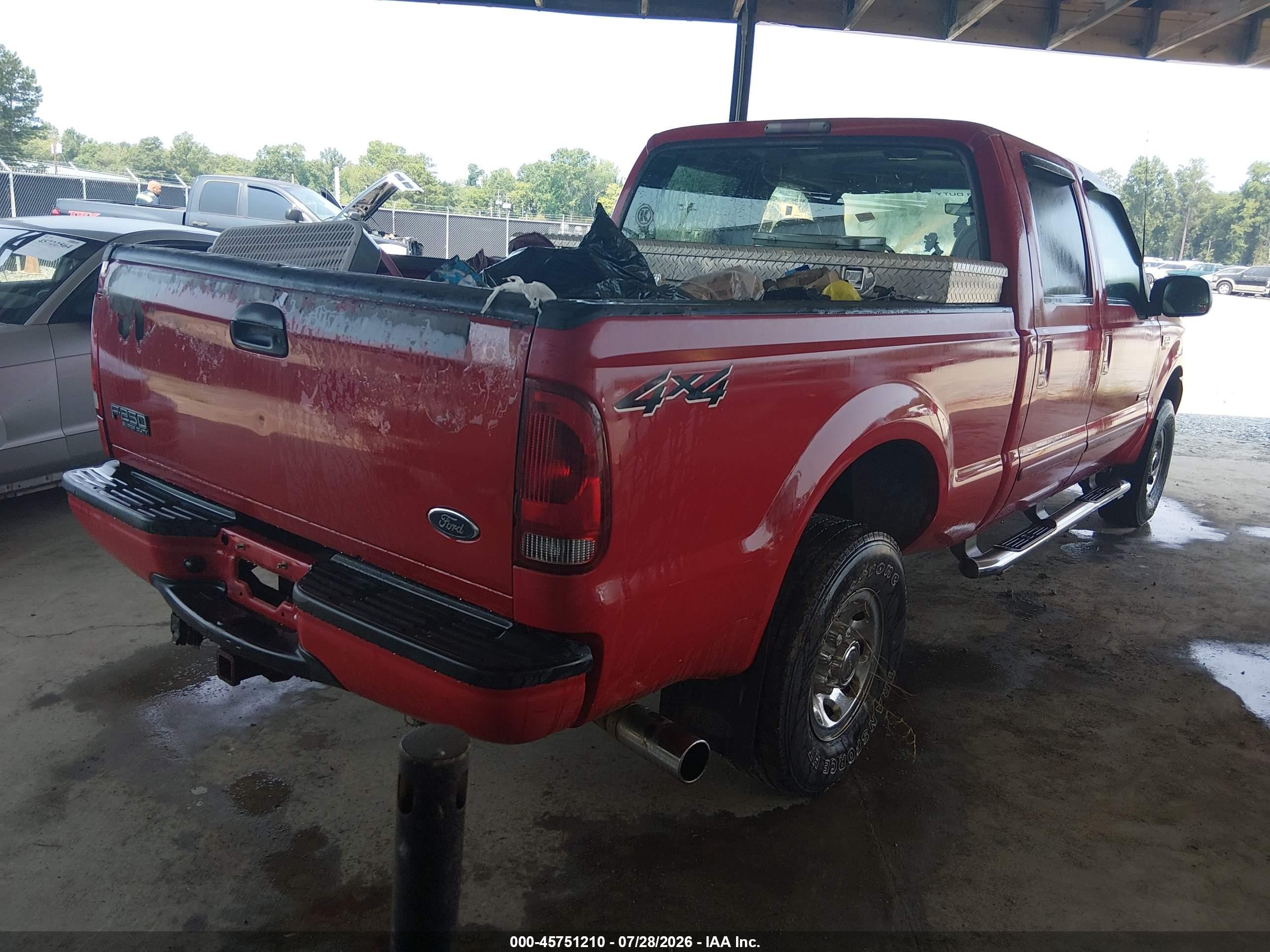 2003 Ford F-250 Lariat/xl/xlt Red vin: 1FTNW21P63EC15806
