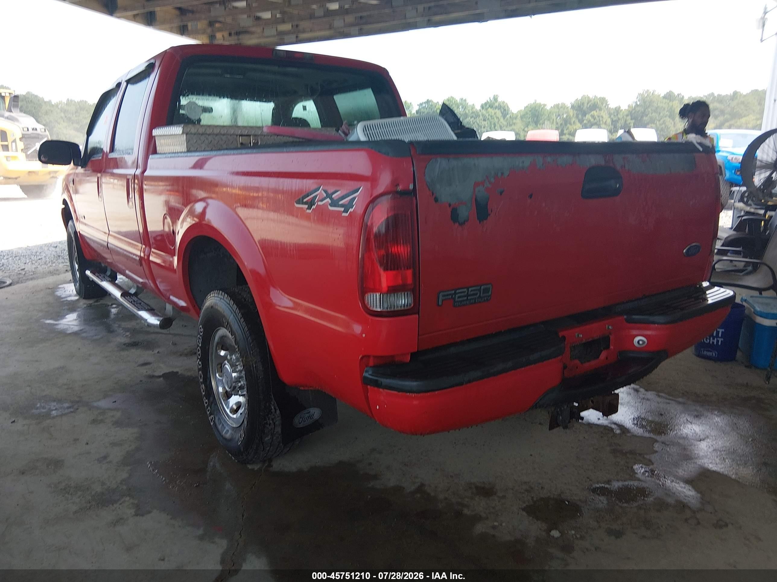2003 Ford F-250 Lariat/xl/xlt Red vin: 1FTNW21P63EC15806