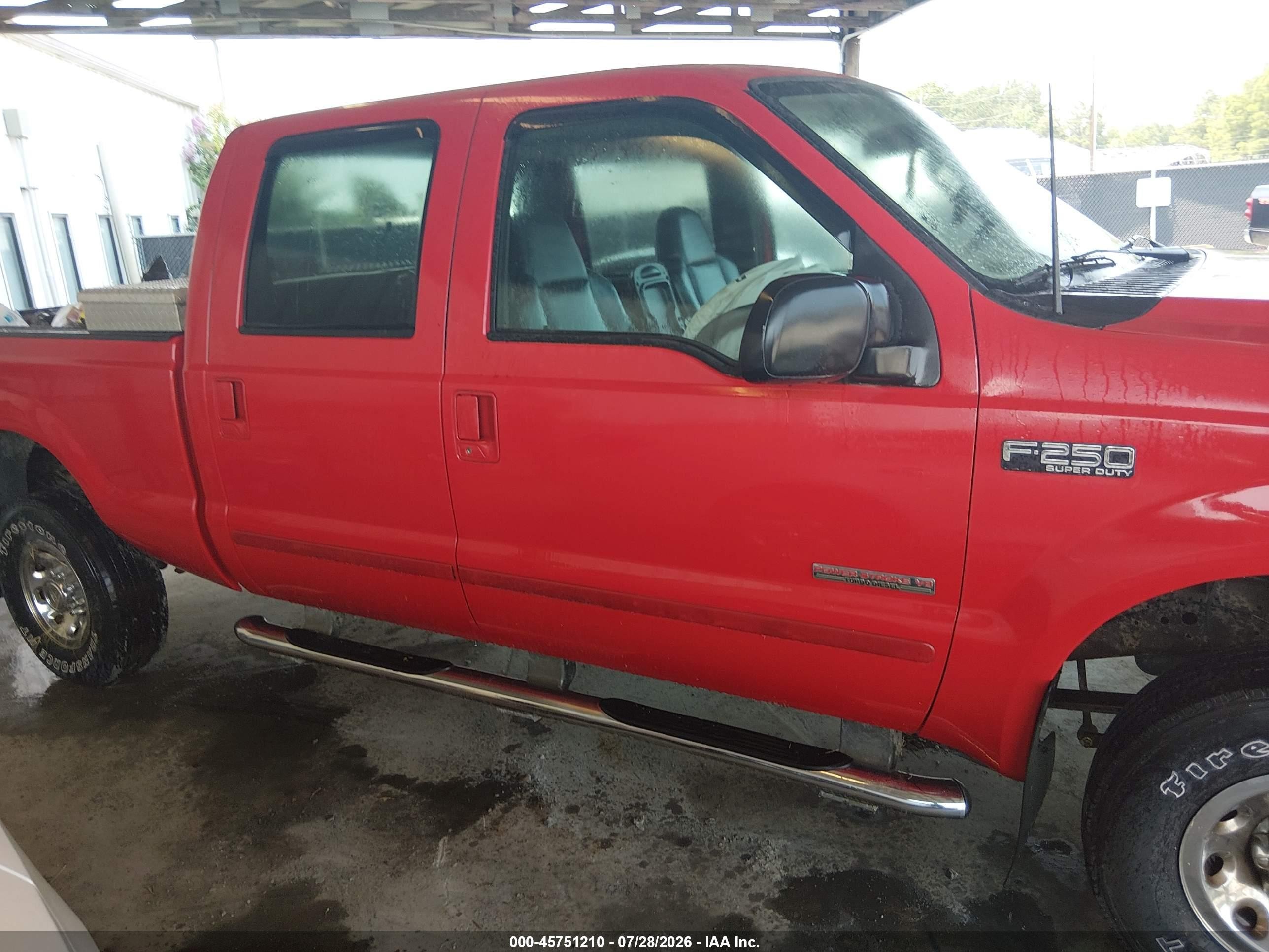 2003 Ford F-250 Lariat/xl/xlt Red vin: 1FTNW21P63EC15806