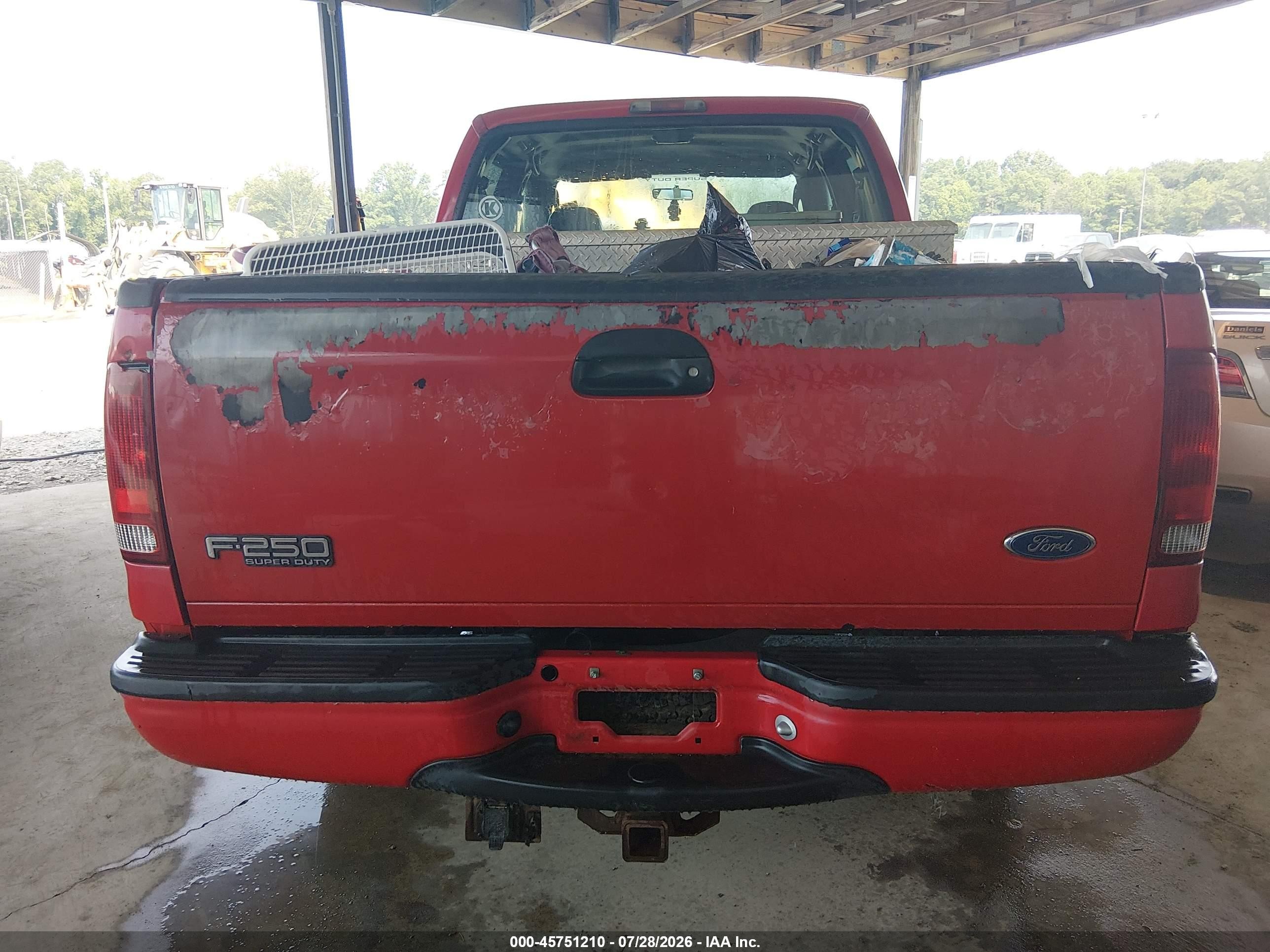 2003 Ford F-250 Lariat/xl/xlt Red vin: 1FTNW21P63EC15806