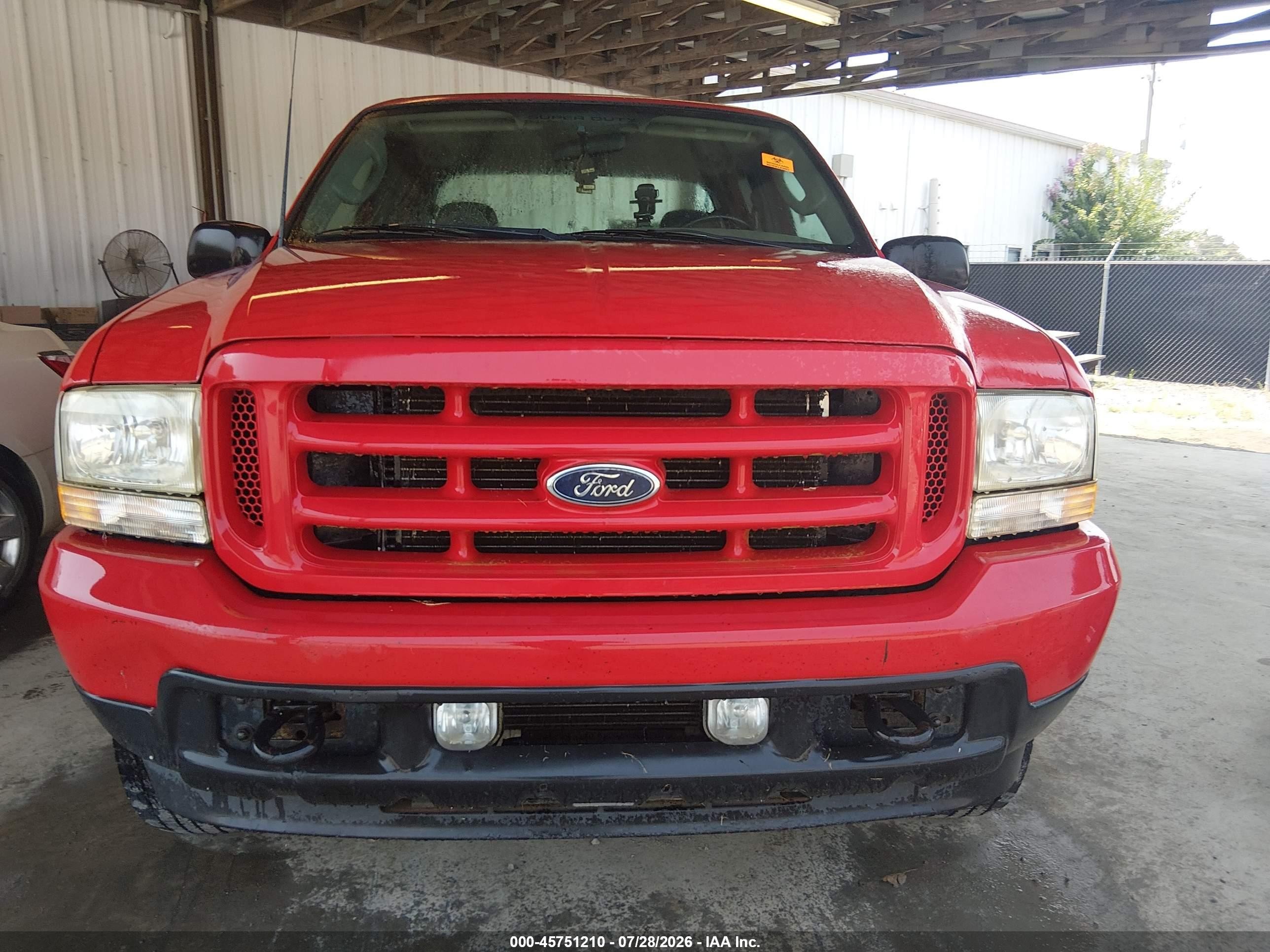 2003 Ford F-250 Lariat/xl/xlt Red vin: 1FTNW21P63EC15806