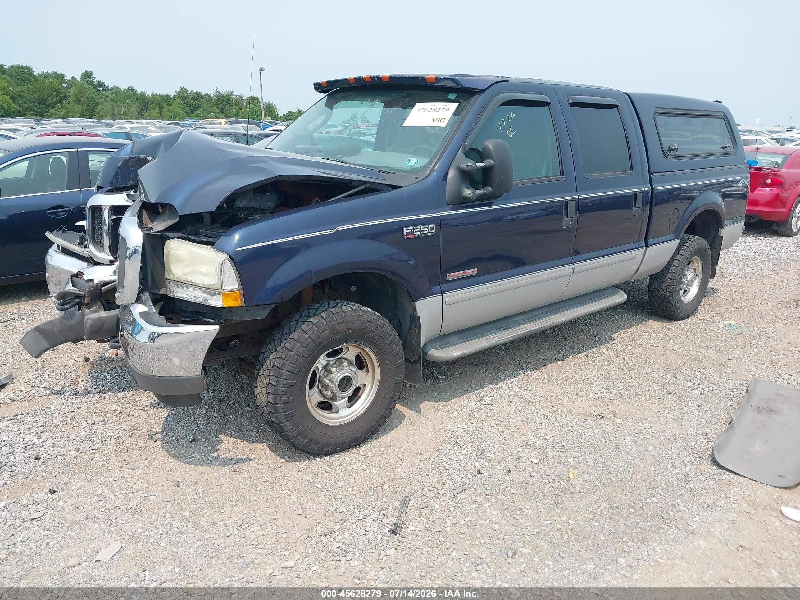 2003 Ford F-250 Lariat/xl/xlt Blue vin: 1FTNW21P63EC29544