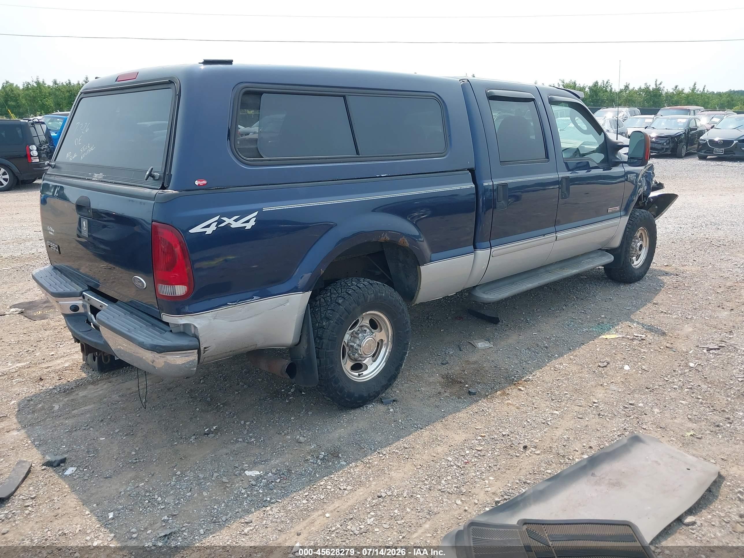 2003 Ford F-250 Lariat/xl/xlt Blue vin: 1FTNW21P63EC29544