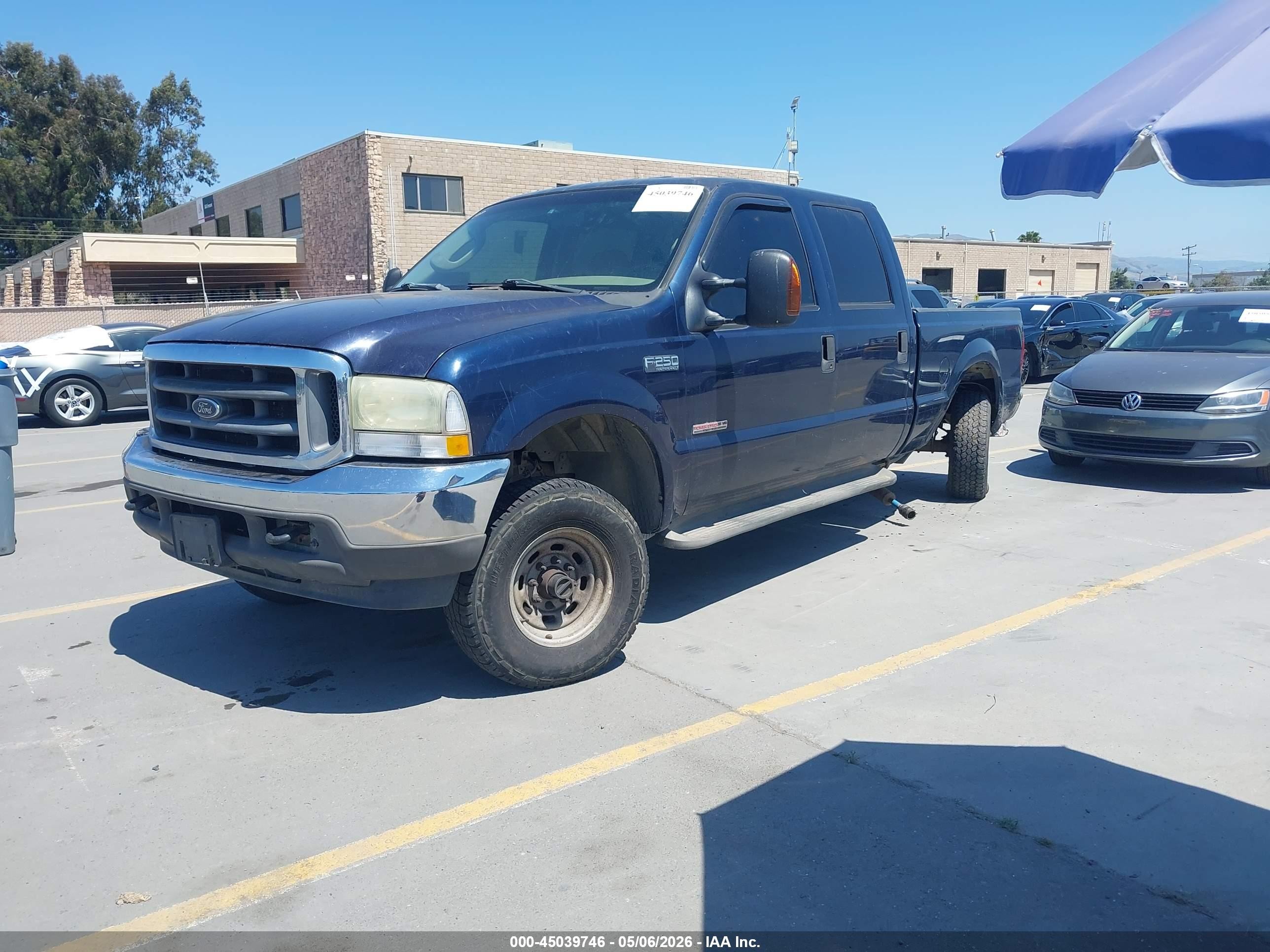 2004 Ford F-250 Lariat/xl/xlt Blue vin: 1FTNW21P64EB81089