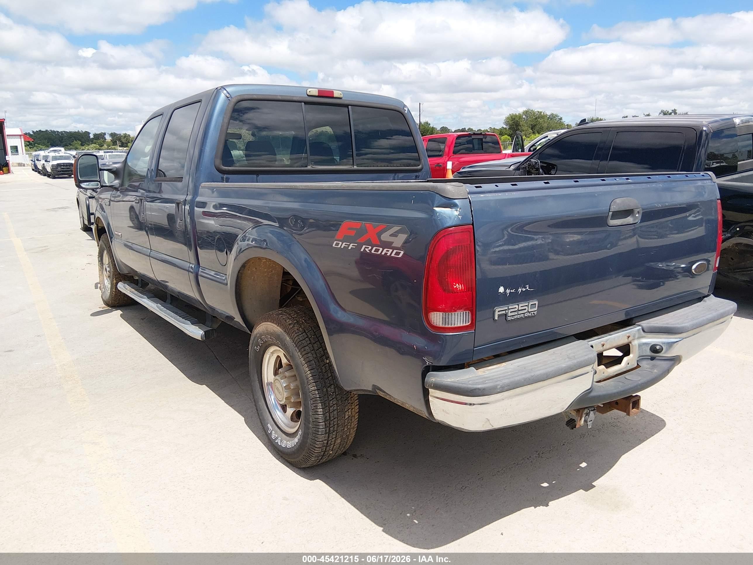 2004 Ford F-250 Lariat/xl/xlt Blue vin: 1FTNW21P64EB92982