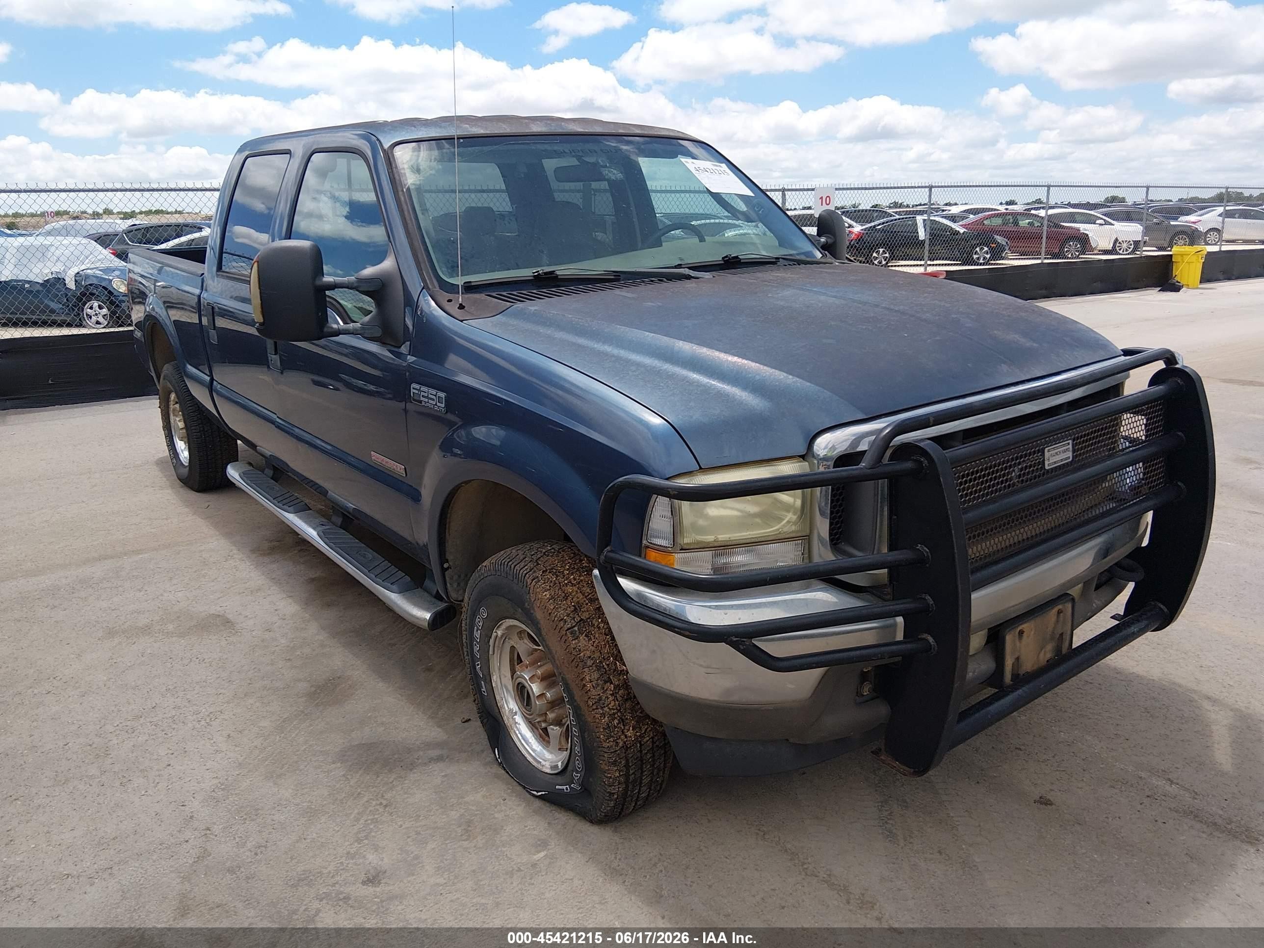 2004 Ford F-250 Lariat/xl/xlt Blue vin: 1FTNW21P64EB92982