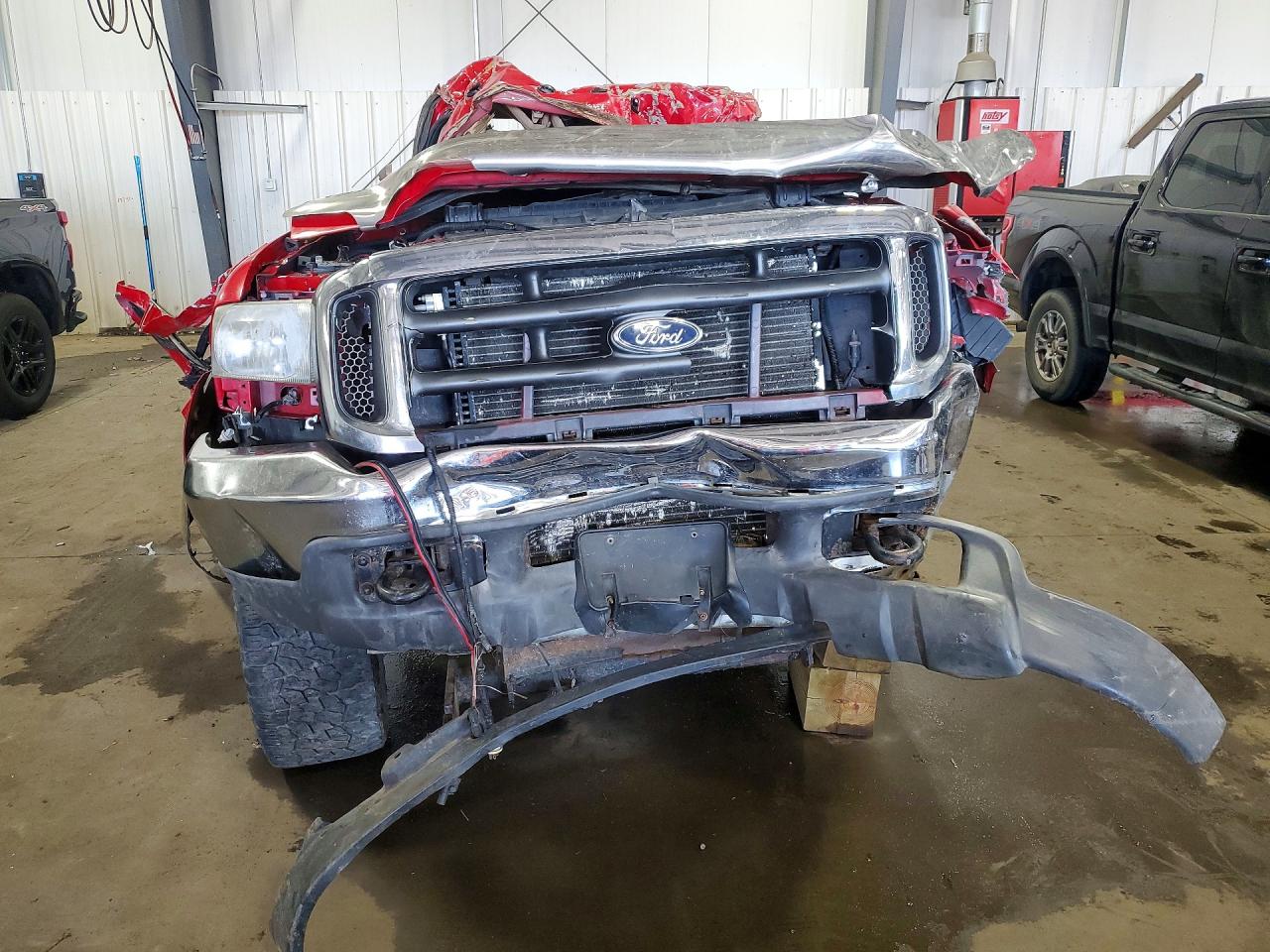 2004 Ford F250 Super Duty Red vin: 1FTNW21P74EB93543