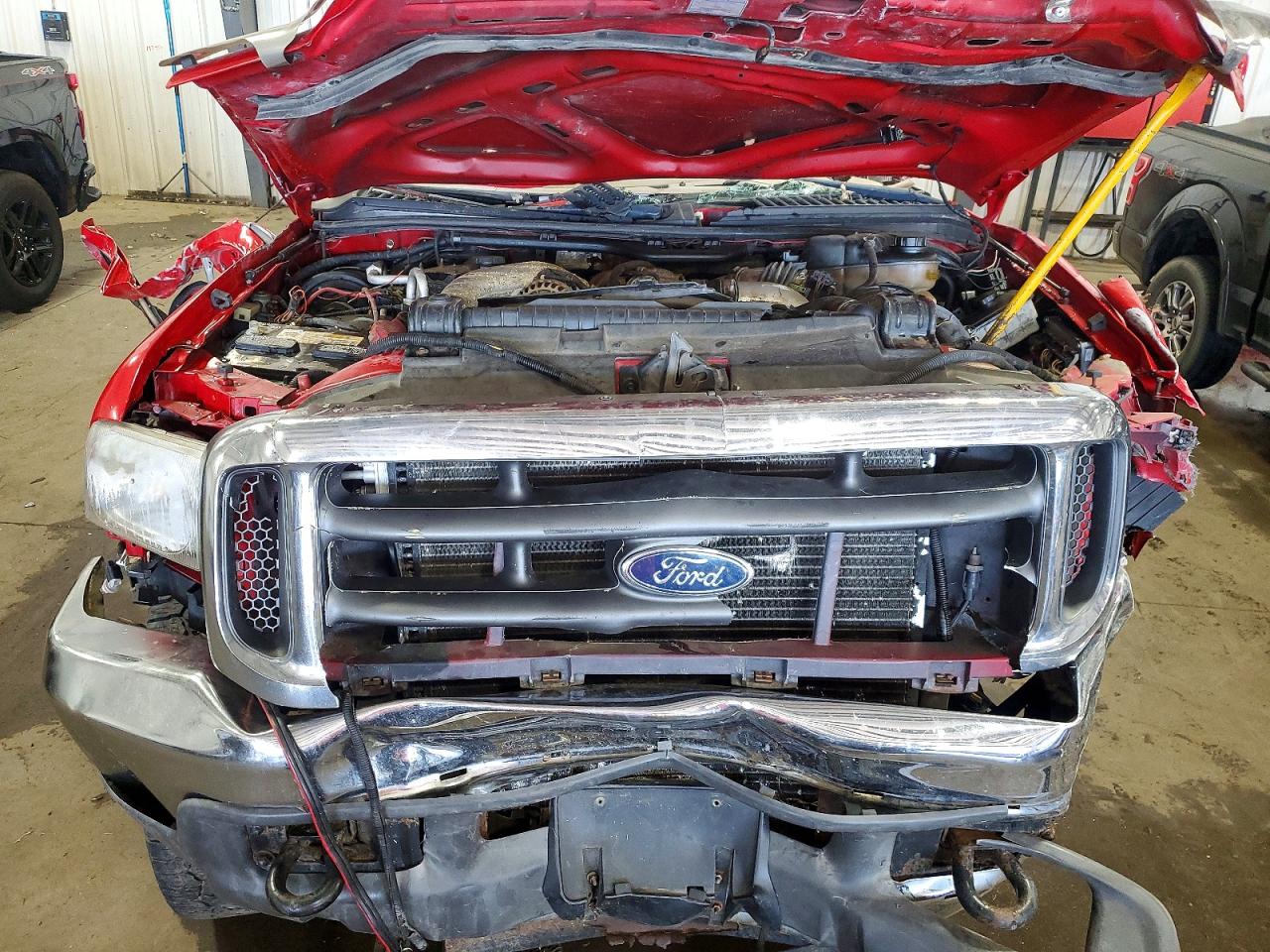 2004 Ford F250 Super Duty Red vin: 1FTNW21P74EB93543