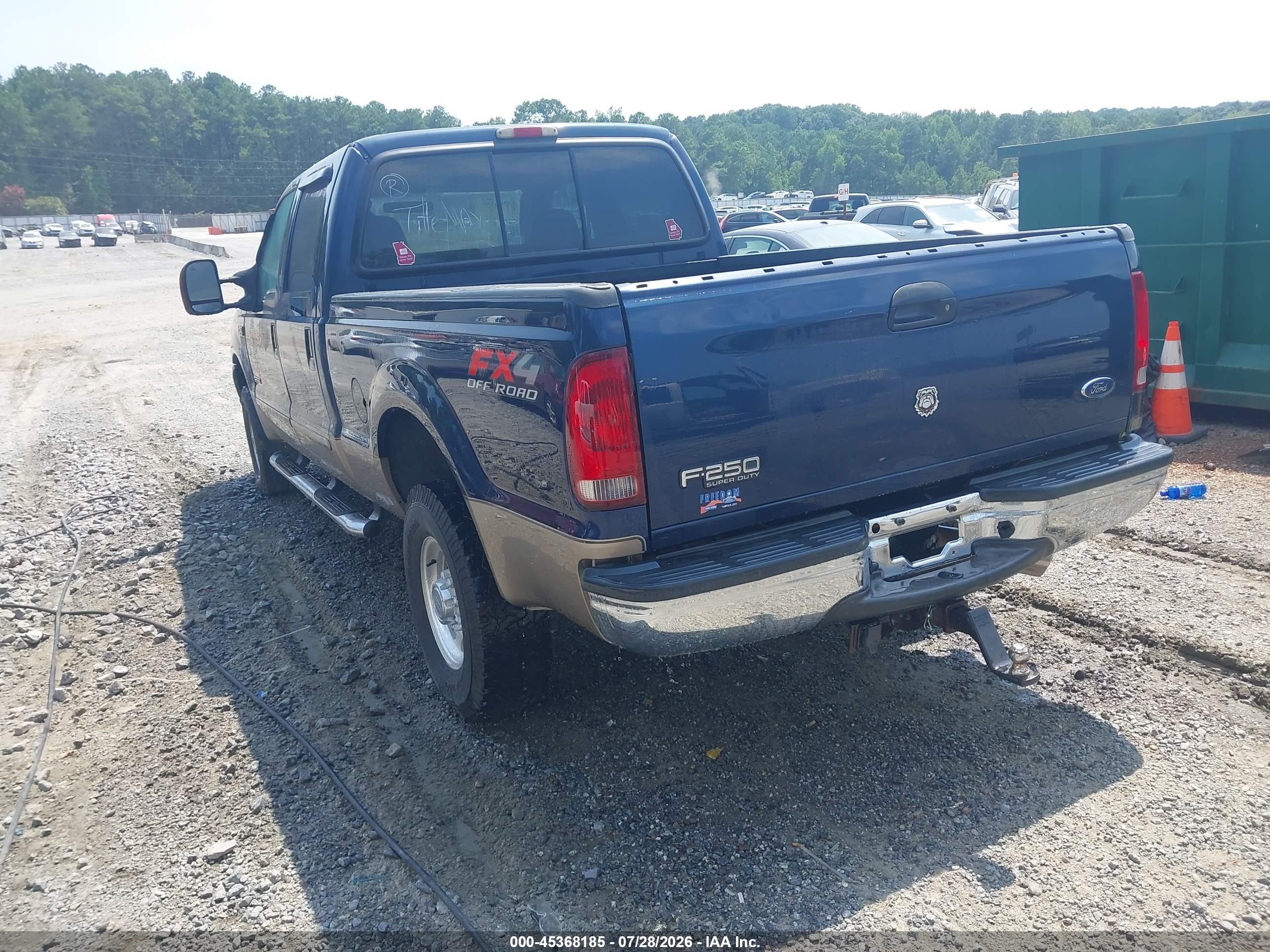 2003 Ford F-250 Lariat/xl/xlt Blue vin: 1FTNW21P83EC04032