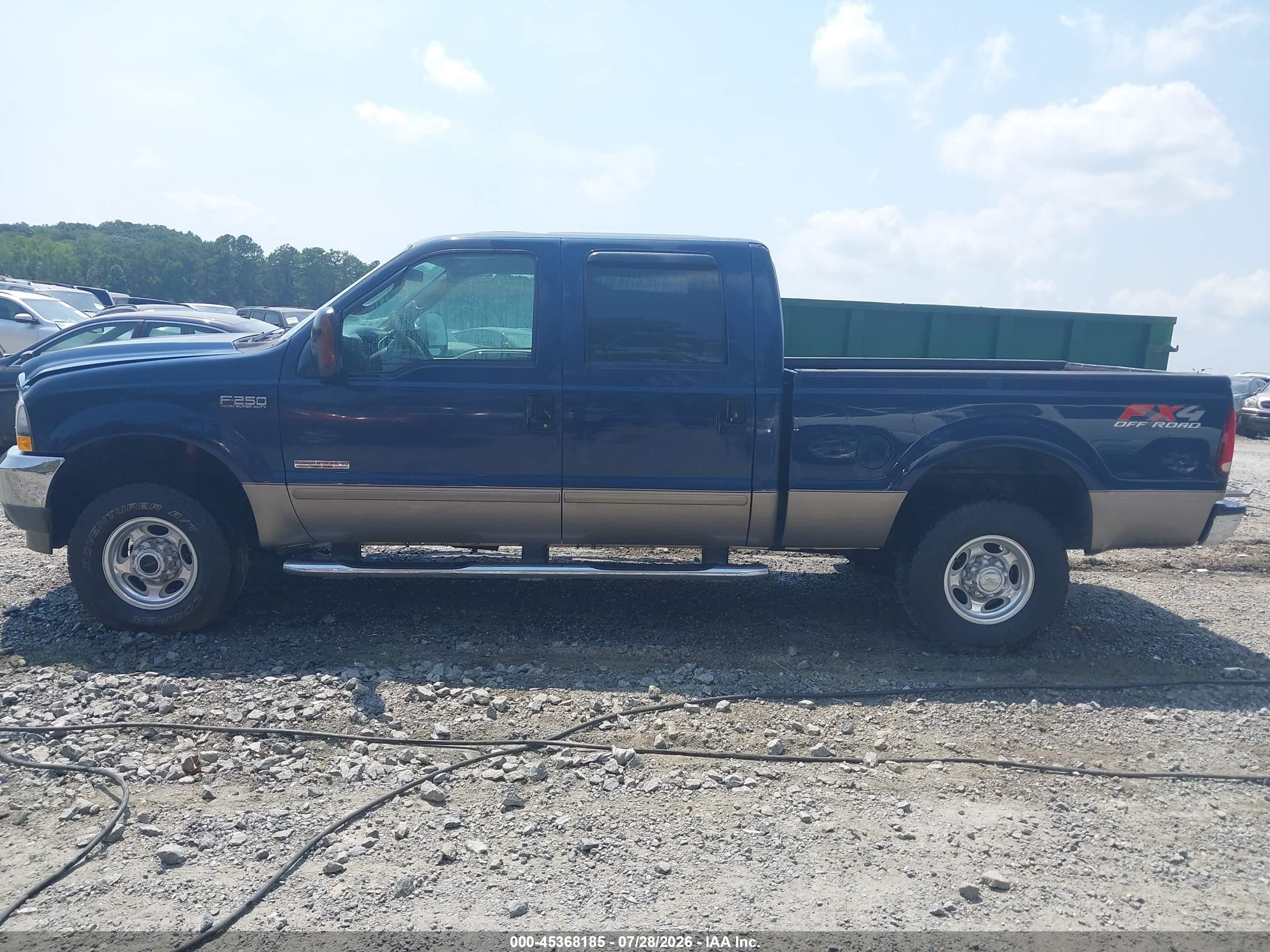 2003 Ford F-250 Lariat/xl/xlt Blue vin: 1FTNW21P83EC04032