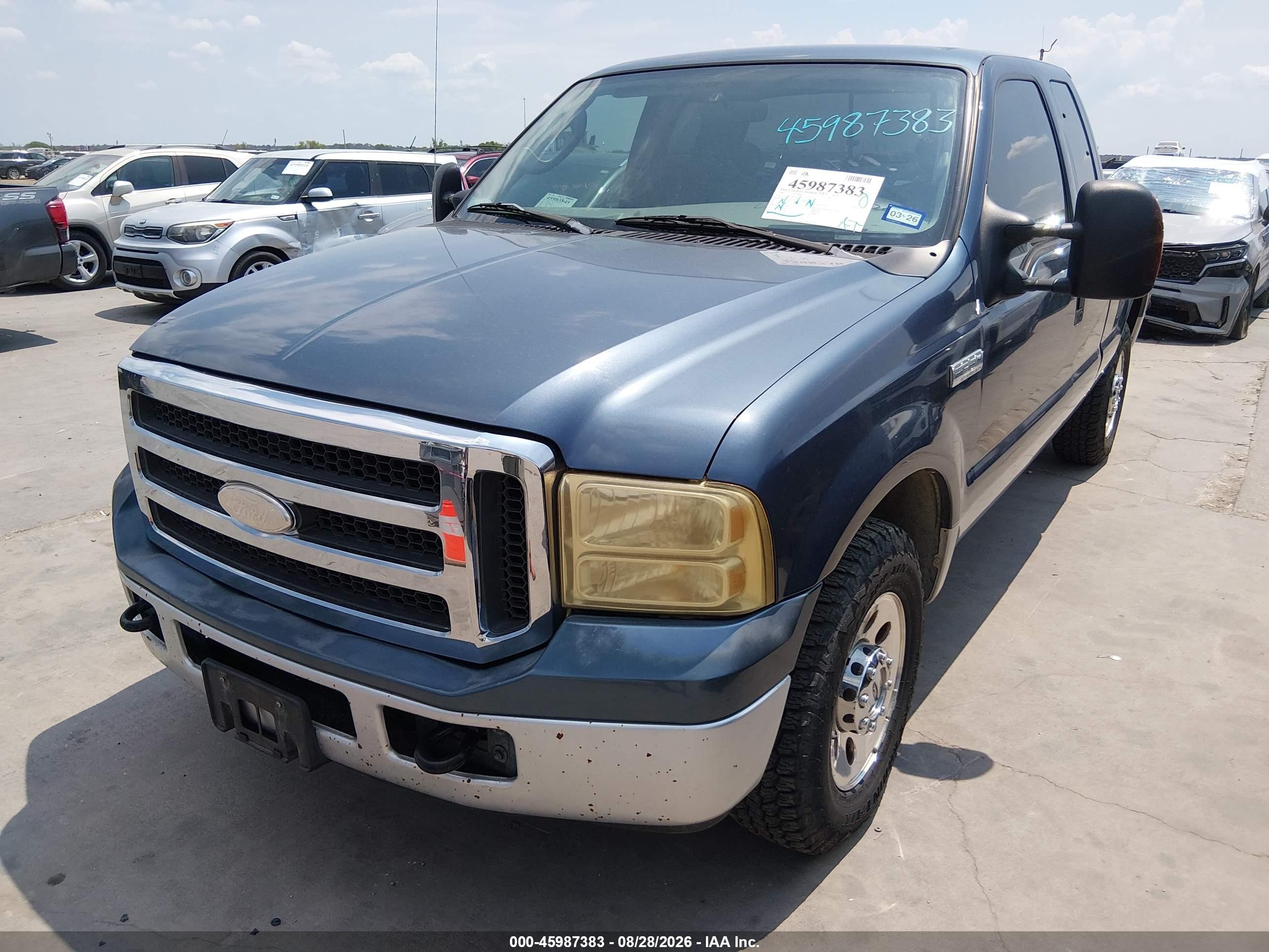 2005 Ford F-250 Lariat/xl/xlt Blue vin: 1FTNX20555EC39353
