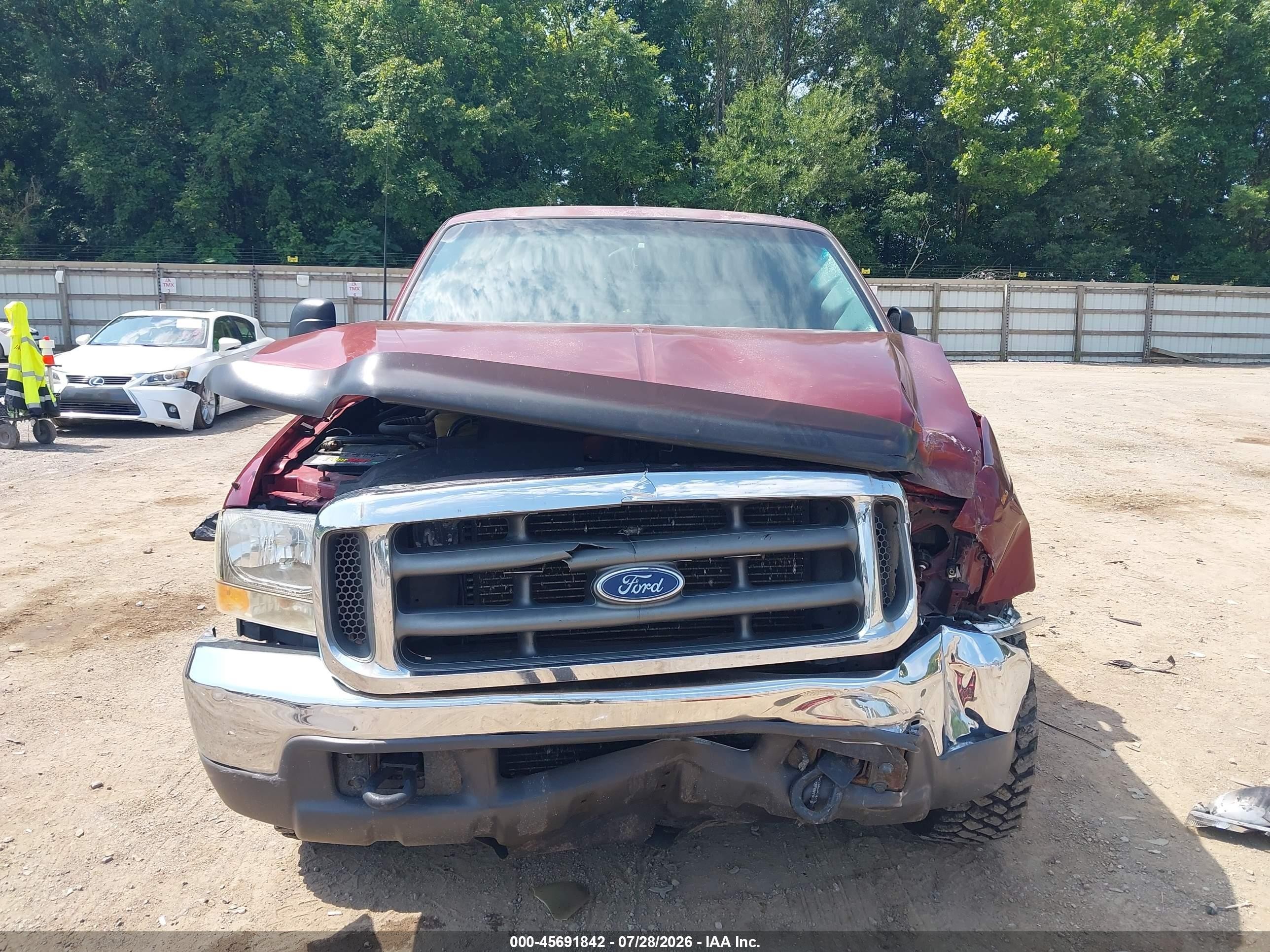 2000 Ford F-250 Lariat/xl/xlt Red vin: 1FTNX20F1YEC53988