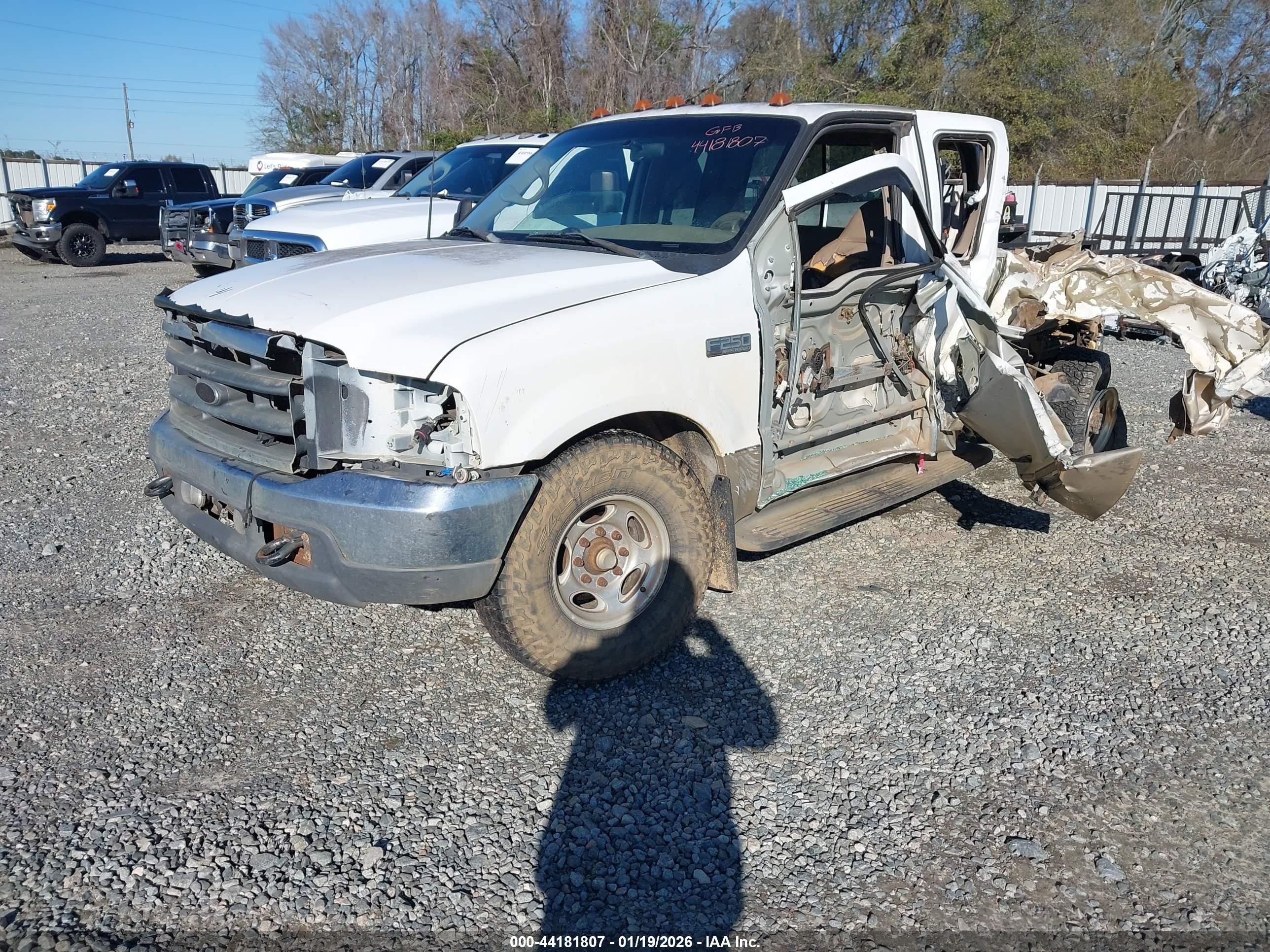 2001 Ford F-250 Lariat/xl/xlt White vin: 1FTNX20F21EA40344