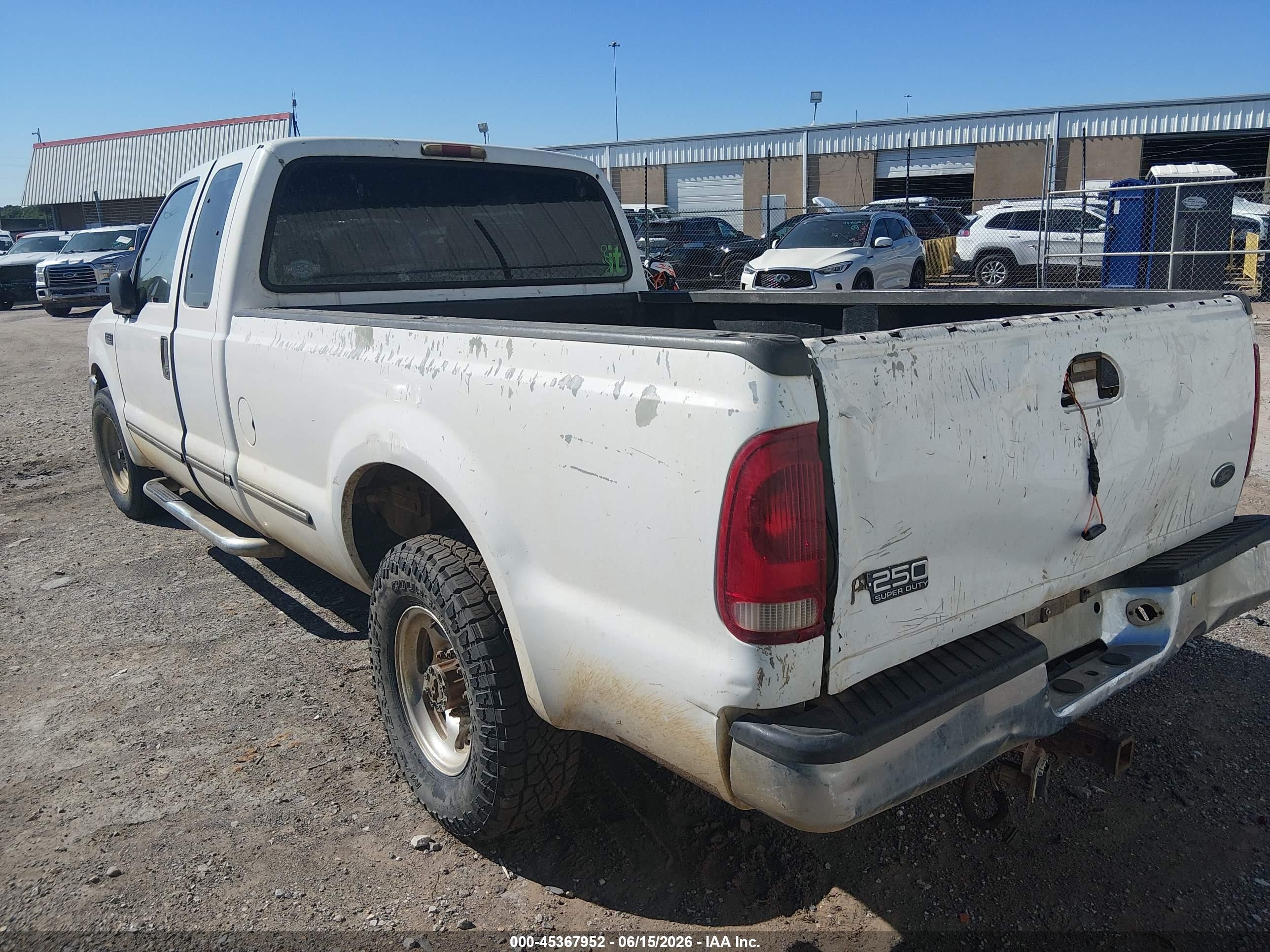 1999 Ford F-250 Lariat/xl/xlt White vin: 1FTNX20F5XEB09021