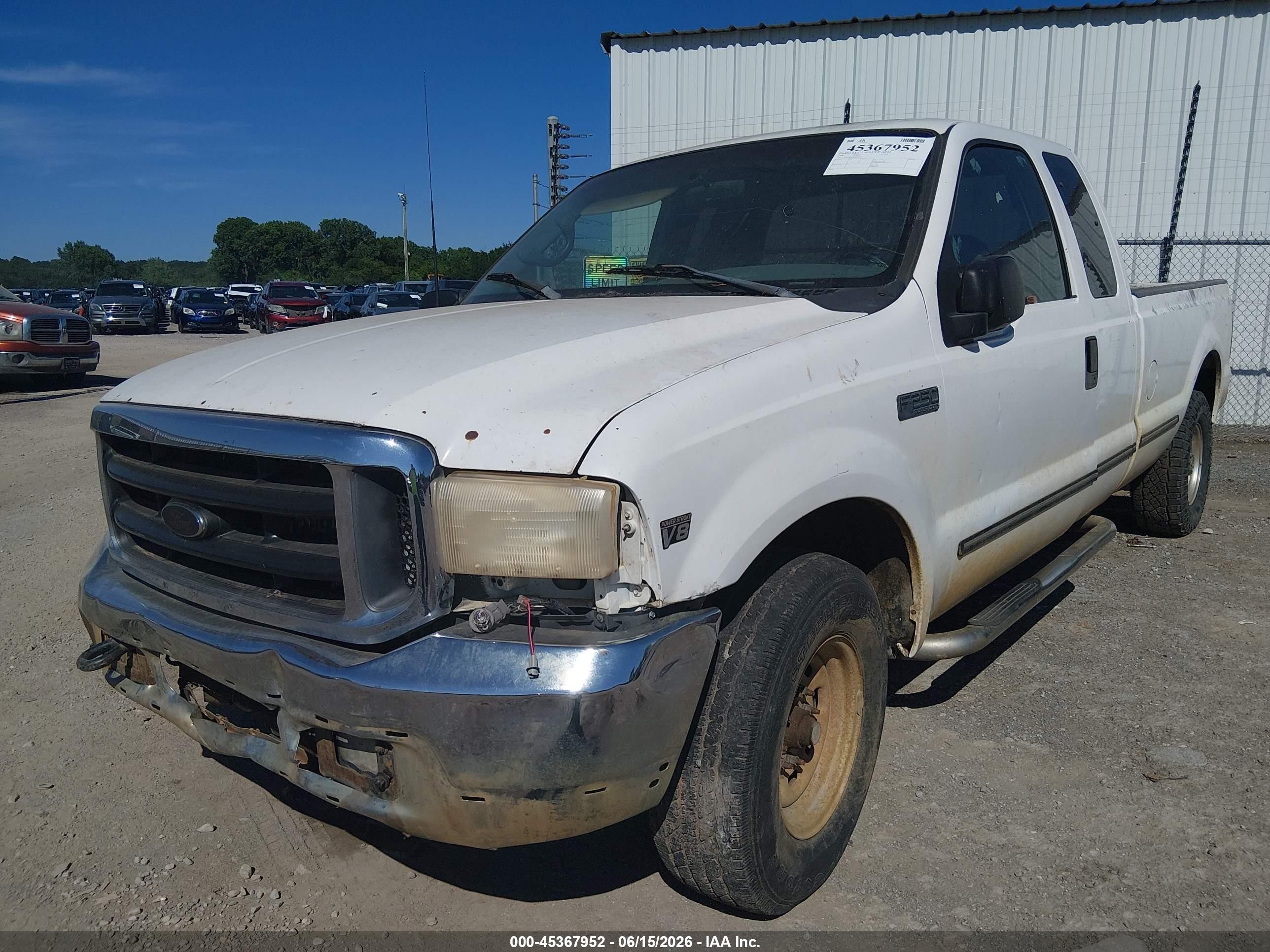 1999 Ford F-250 Lariat/xl/xlt White vin: 1FTNX20F5XEB09021