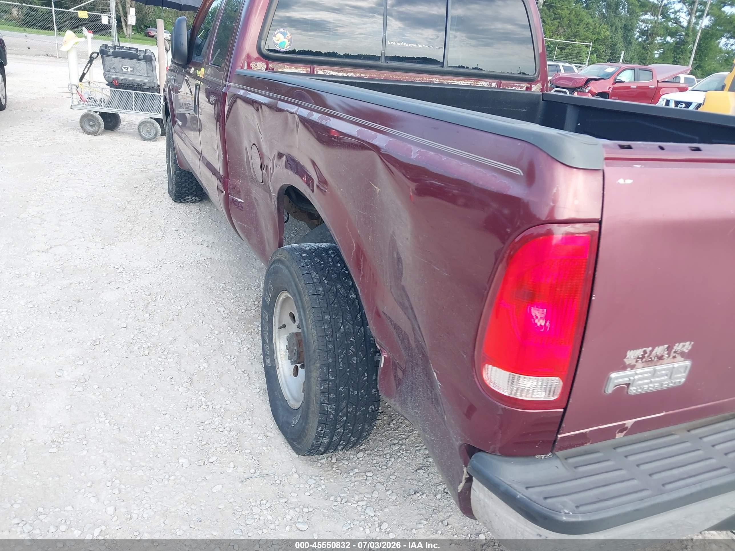 2000 Ford F-250 Lariat/xl/xlt Maroon vin: 1FTNX20F9YEB20346