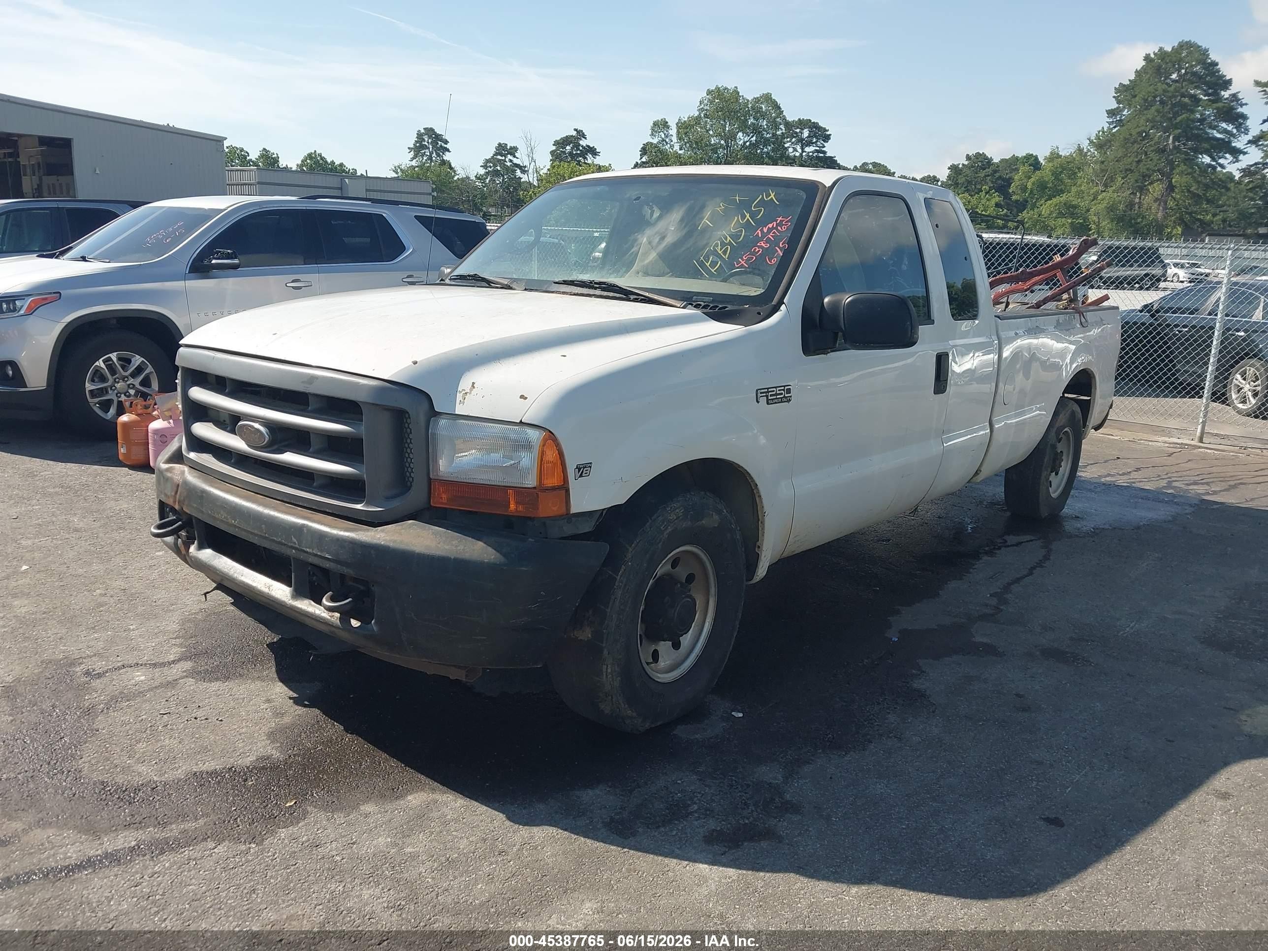 2001 Ford F-250 Lariat/xl/xlt White vin: 1FTNX20L01EB45454