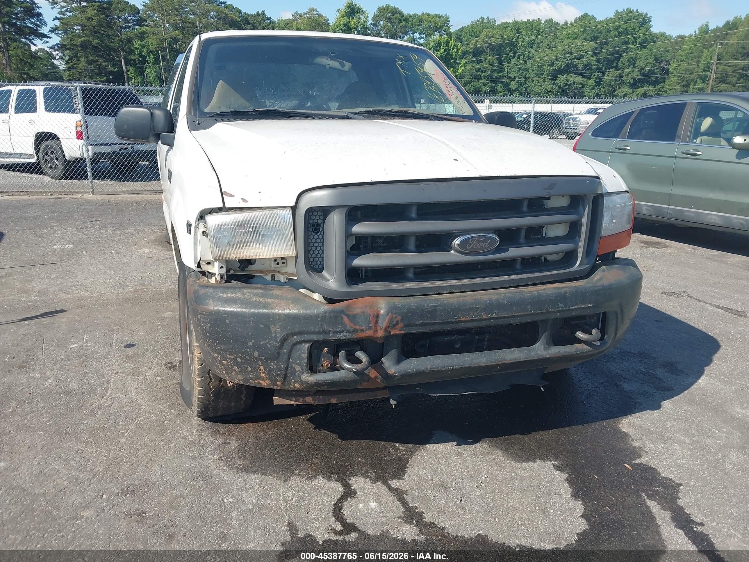 2001 Ford F-250 Lariat/xl/xlt White vin: 1FTNX20L01EB45454