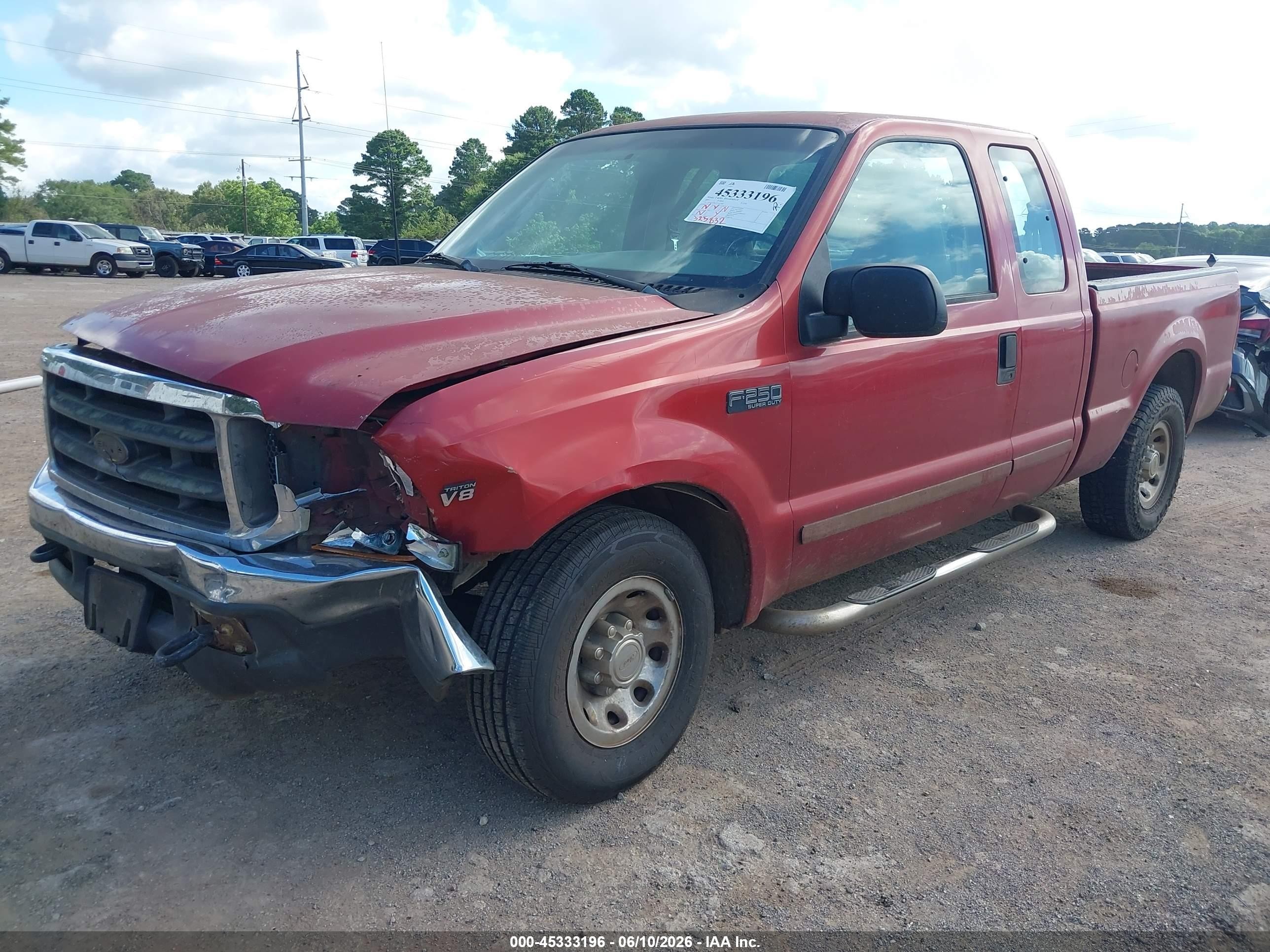 2001 Ford F-250 Lariat/xl/xlt Red vin: 1FTNX20L41EA02460