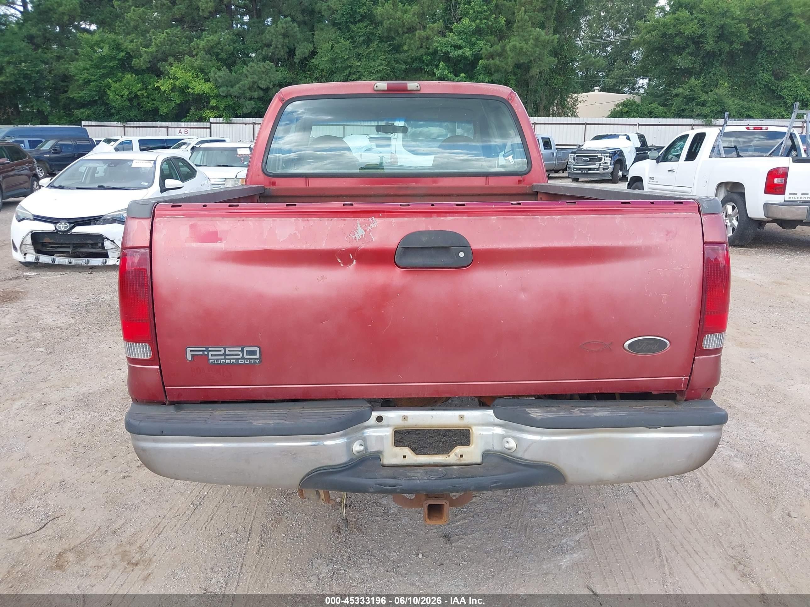2001 Ford F-250 Lariat/xl/xlt Red vin: 1FTNX20L41EA02460