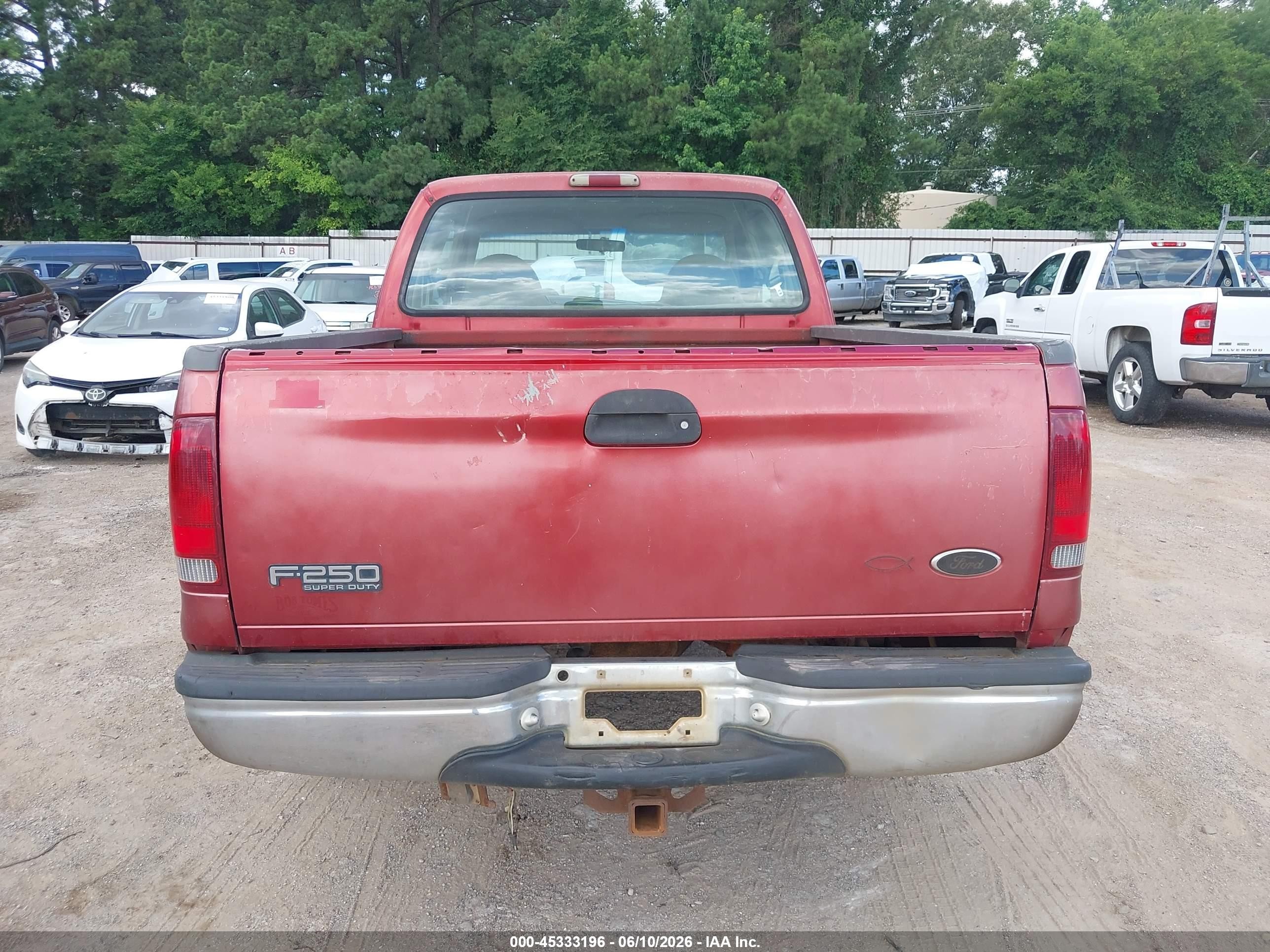 2001 Ford F-250 Lariat/xl/xlt Red vin: 1FTNX20L41EA02460