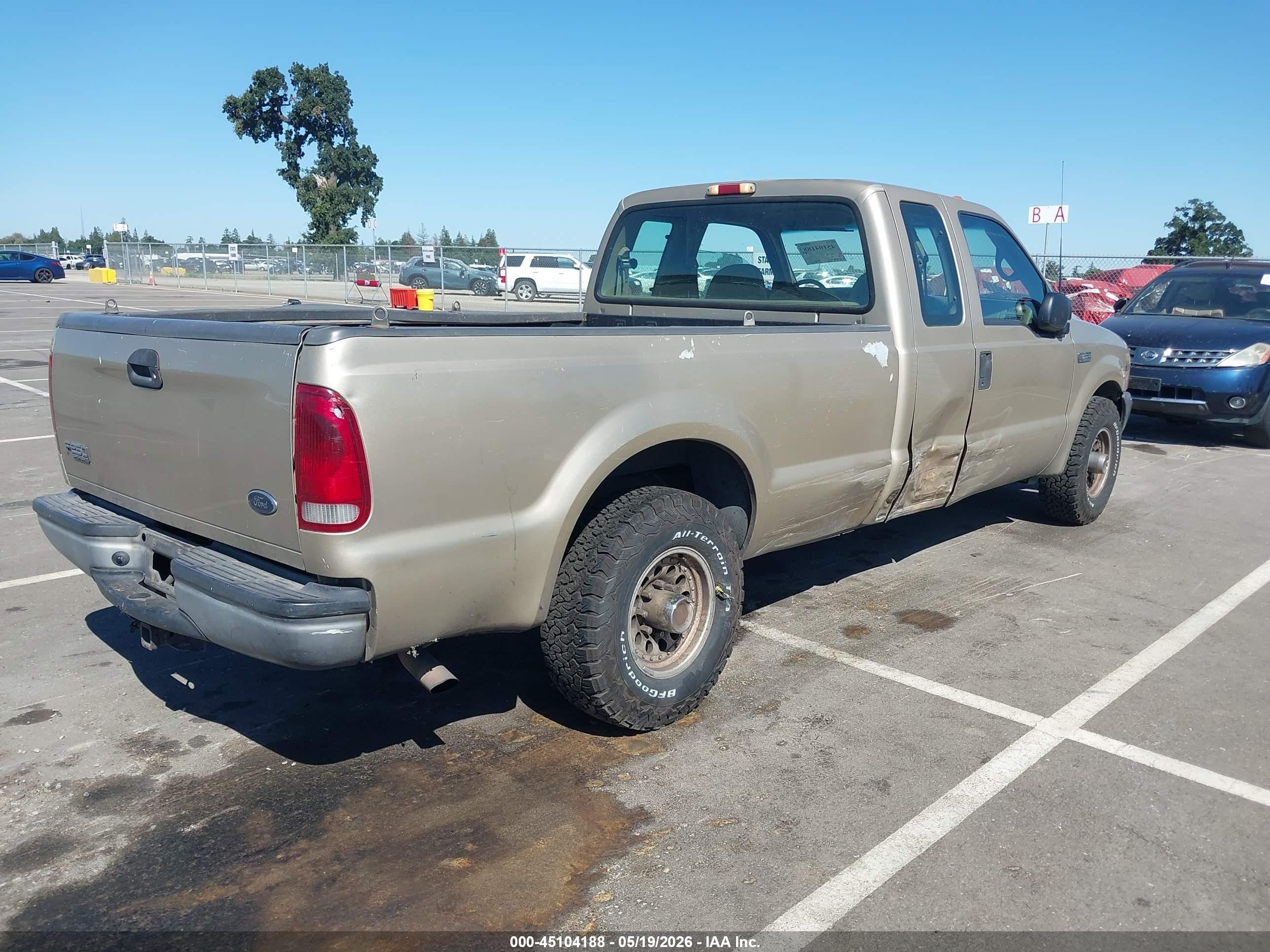 2001 Ford F-250 Lariat/xl/xlt Желто-коричневый vin: 1FTNX20L41EA87185