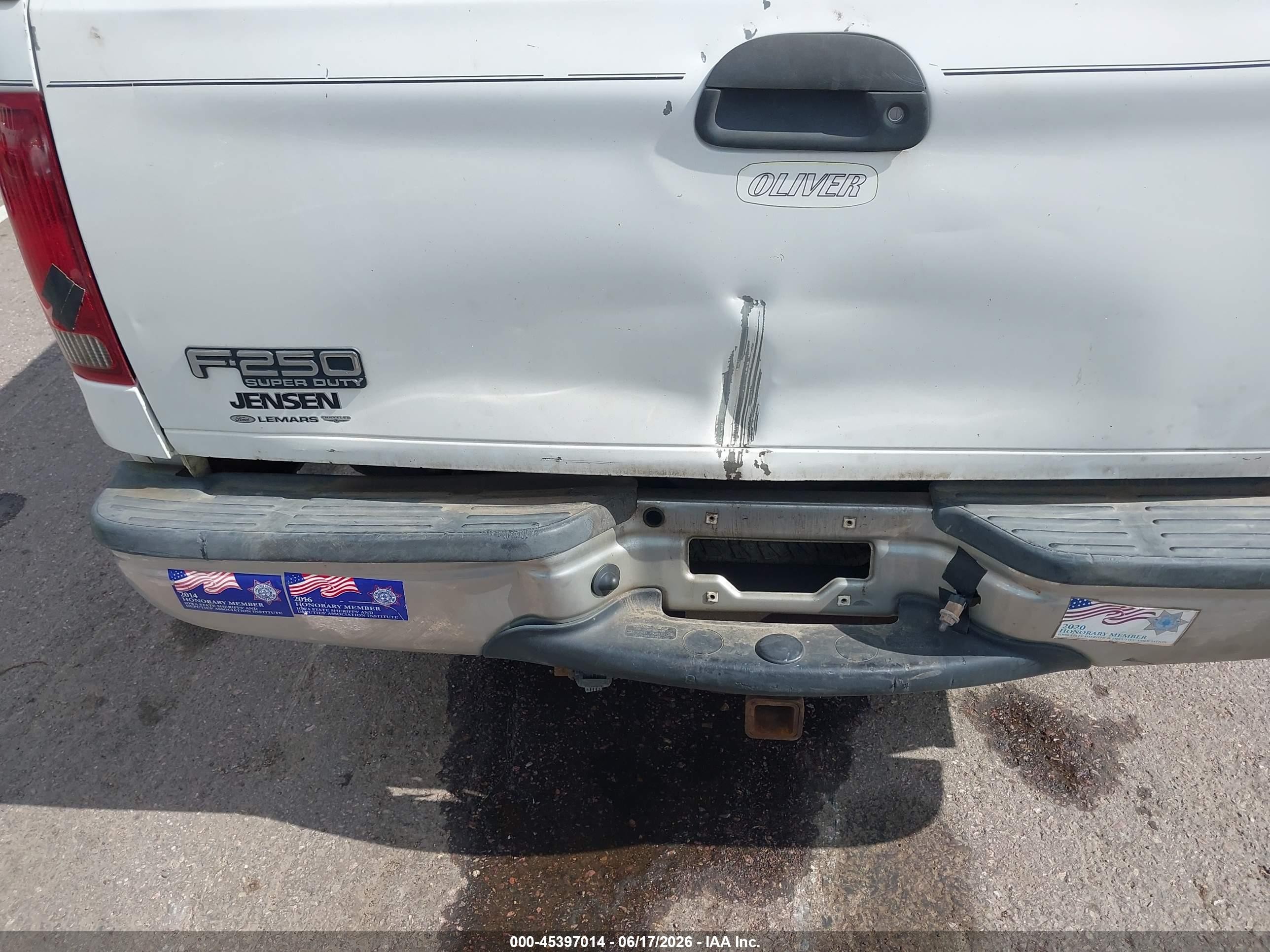 2003 Ford F-250 Lariat/xl/xlt White vin: 1FTNX20L43EB32869