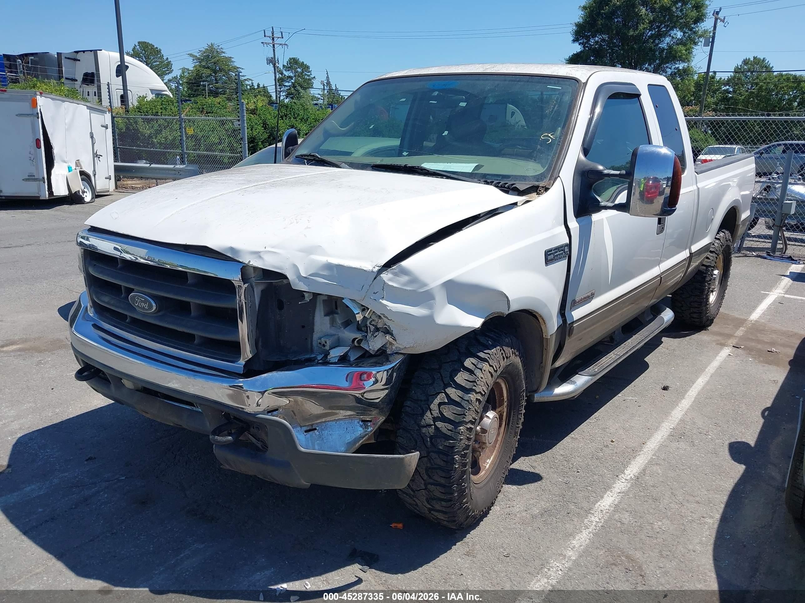 2003 Ford F-250 Lariat/xl/xlt Белый vin: 1FTNX20P43EB41252