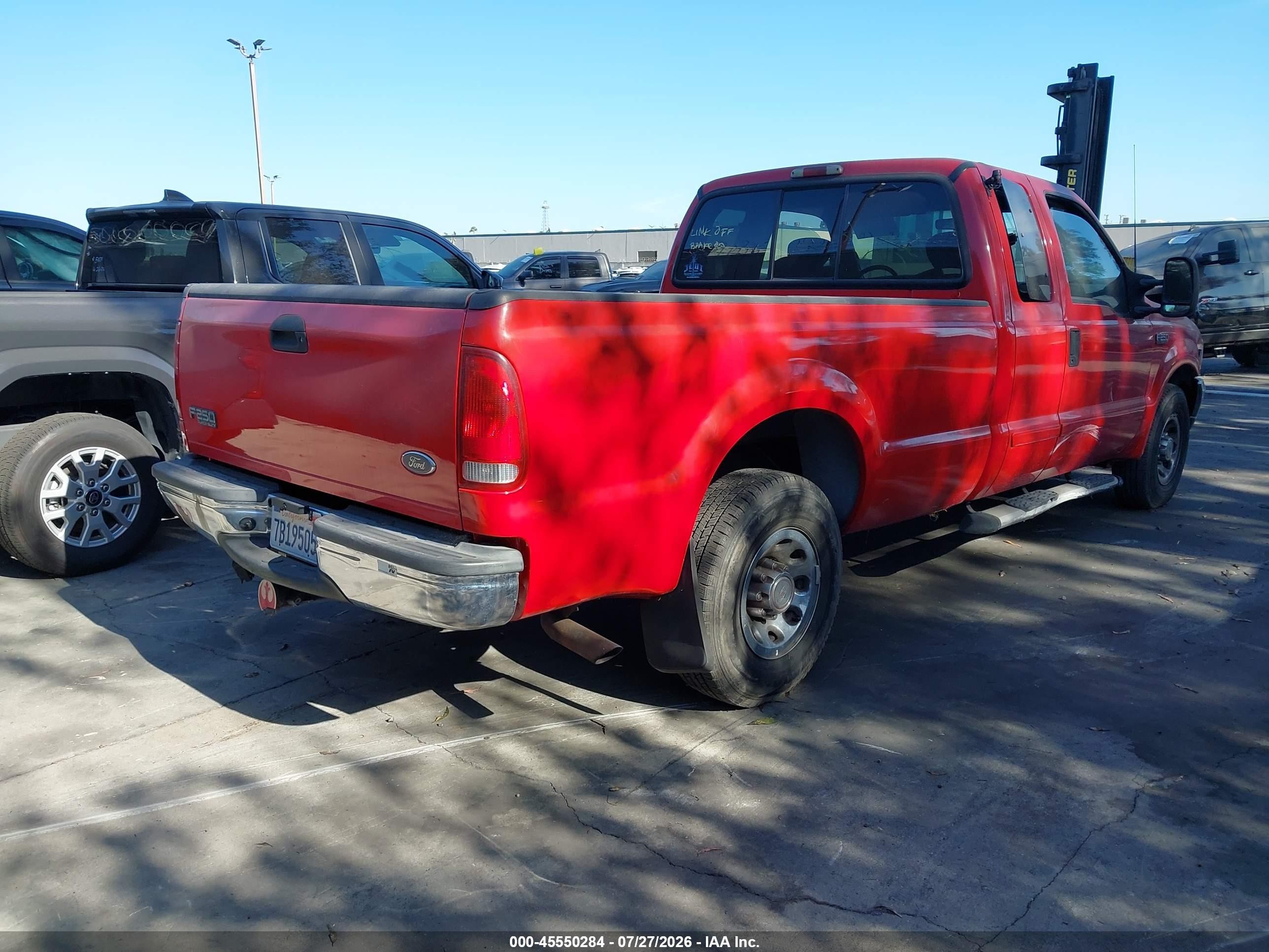 2003 Ford F-250 Lariat/xl/xlt Красный vin: 1FTNX20S63EA91099