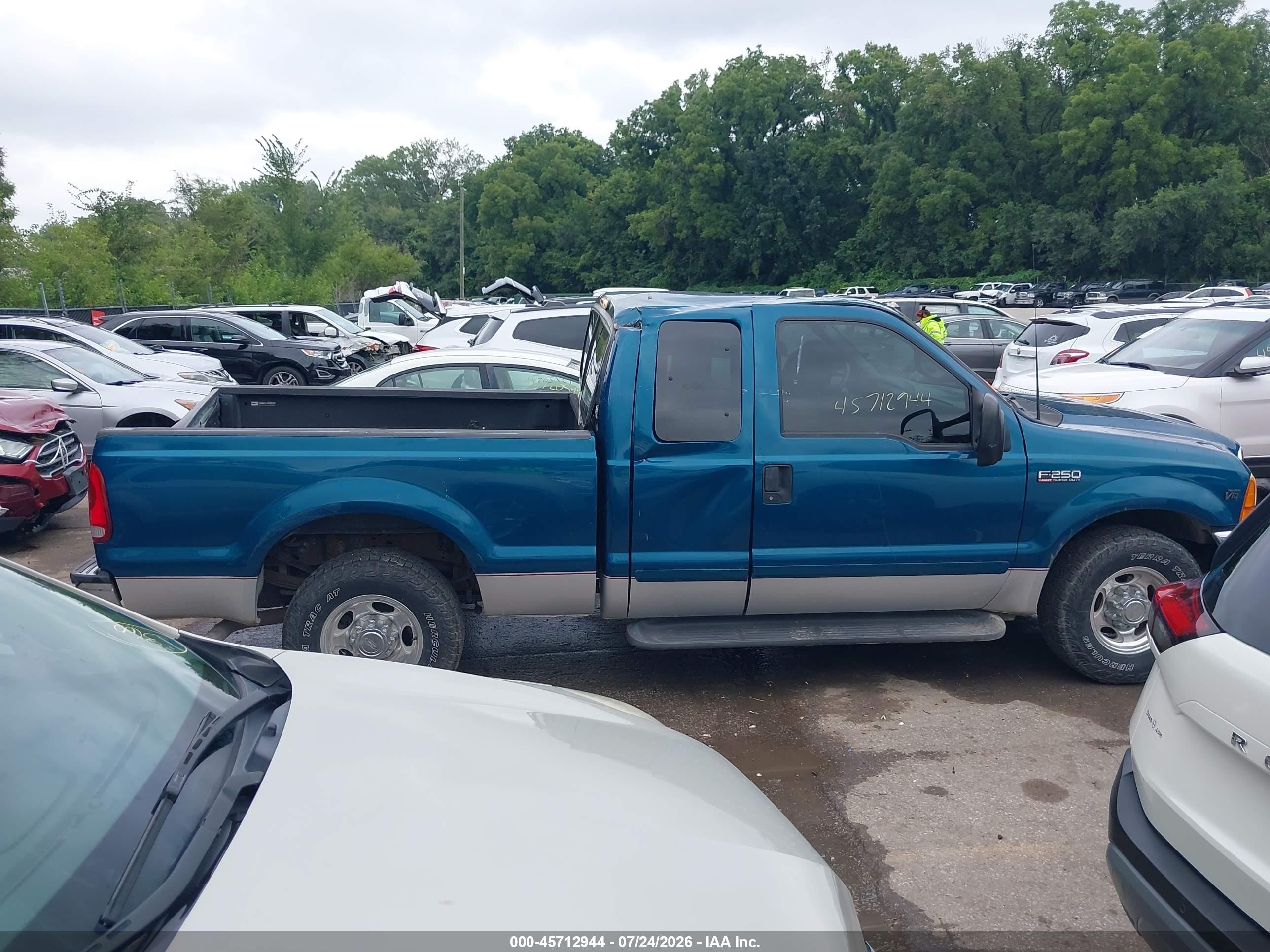 2001 Ford F-250 Lariat/xl/xlt Green vin: 1FTNX20S91EB91615