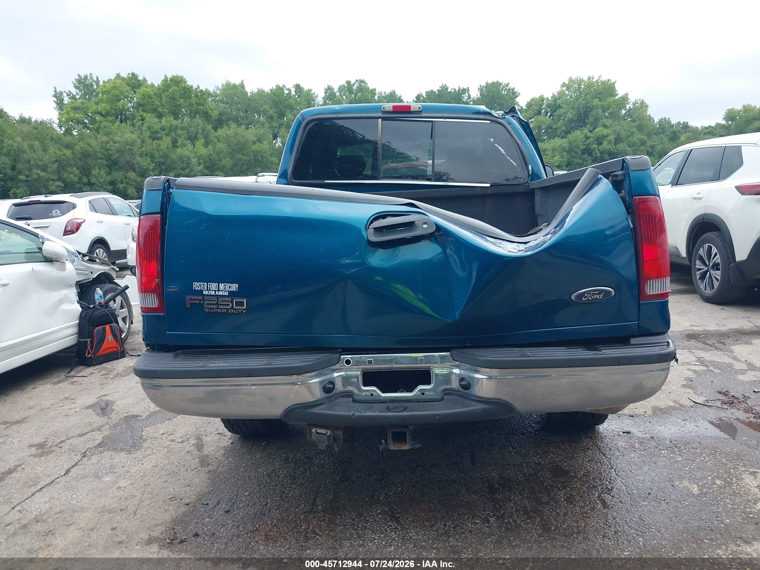 2001 Ford F-250 Lariat/xl/xlt Green vin: 1FTNX20S91EB91615