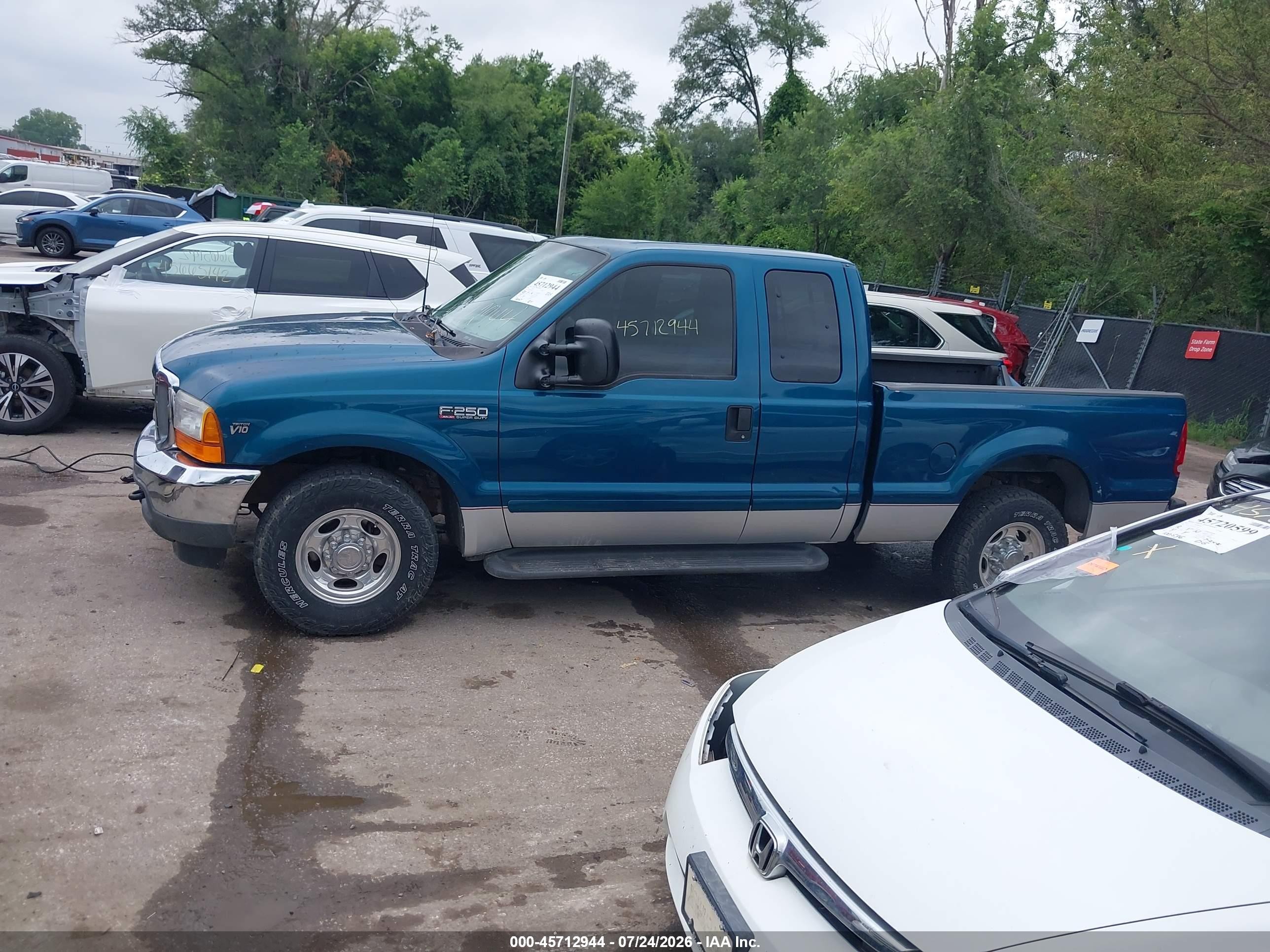 2001 Ford F-250 Lariat/xl/xlt Green vin: 1FTNX20S91EB91615