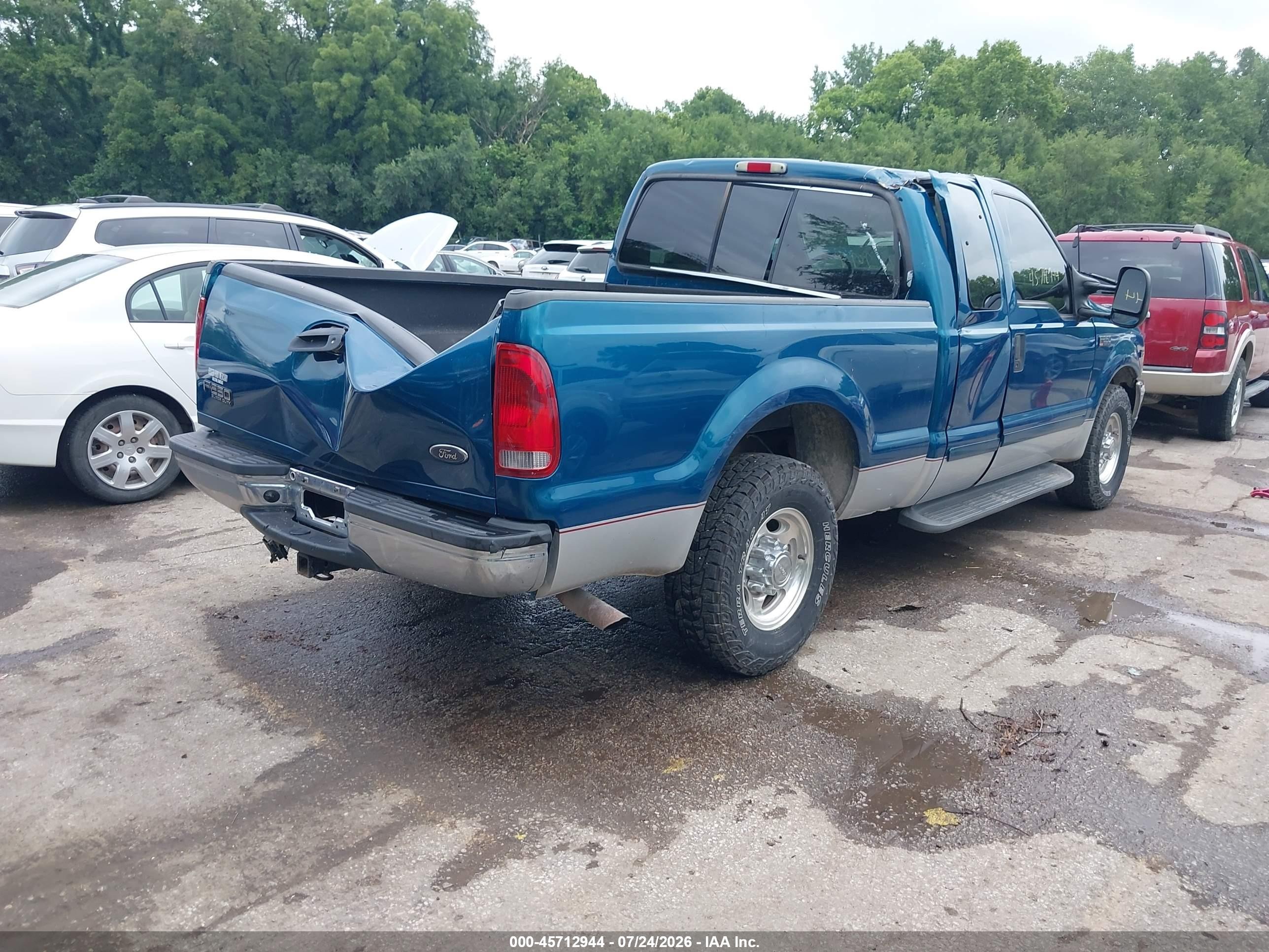 2001 Ford F-250 Lariat/xl/xlt Green vin: 1FTNX20S91EB91615