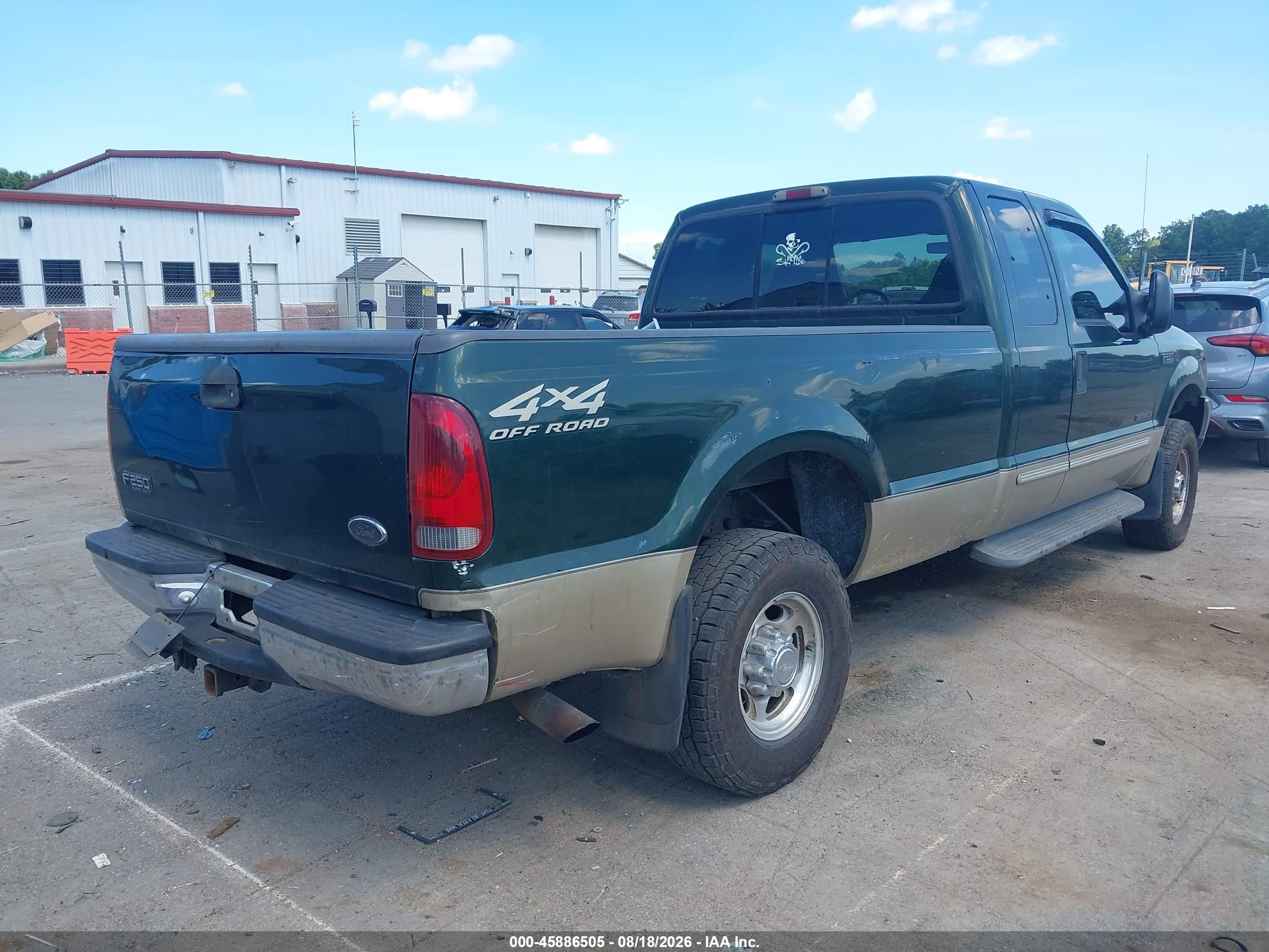 2000 Ford F-250 Lariat/xl/xlt Green vin: 1FTNX21F1YEE46253