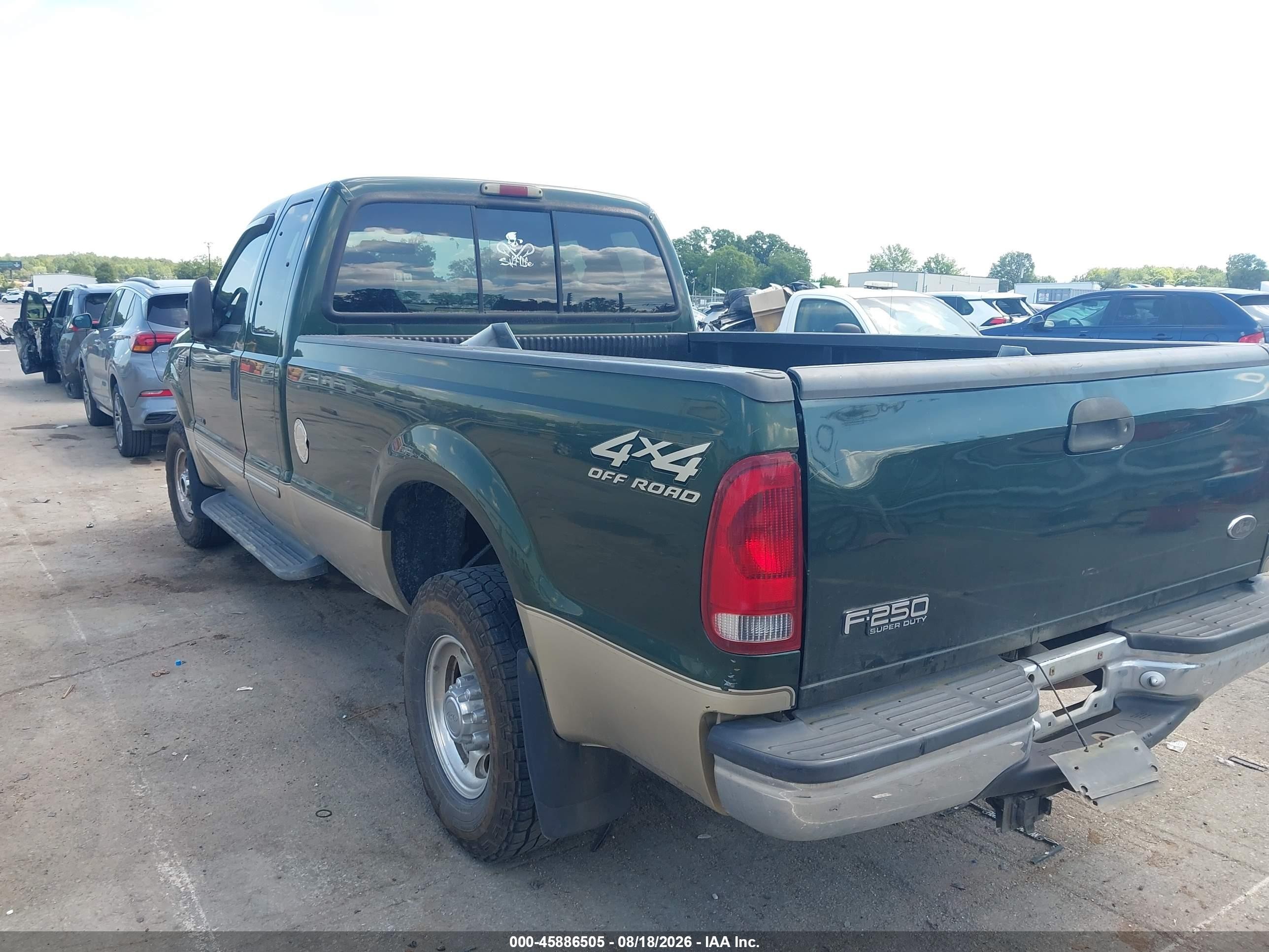 2000 Ford F-250 Lariat/xl/xlt Green vin: 1FTNX21F1YEE46253