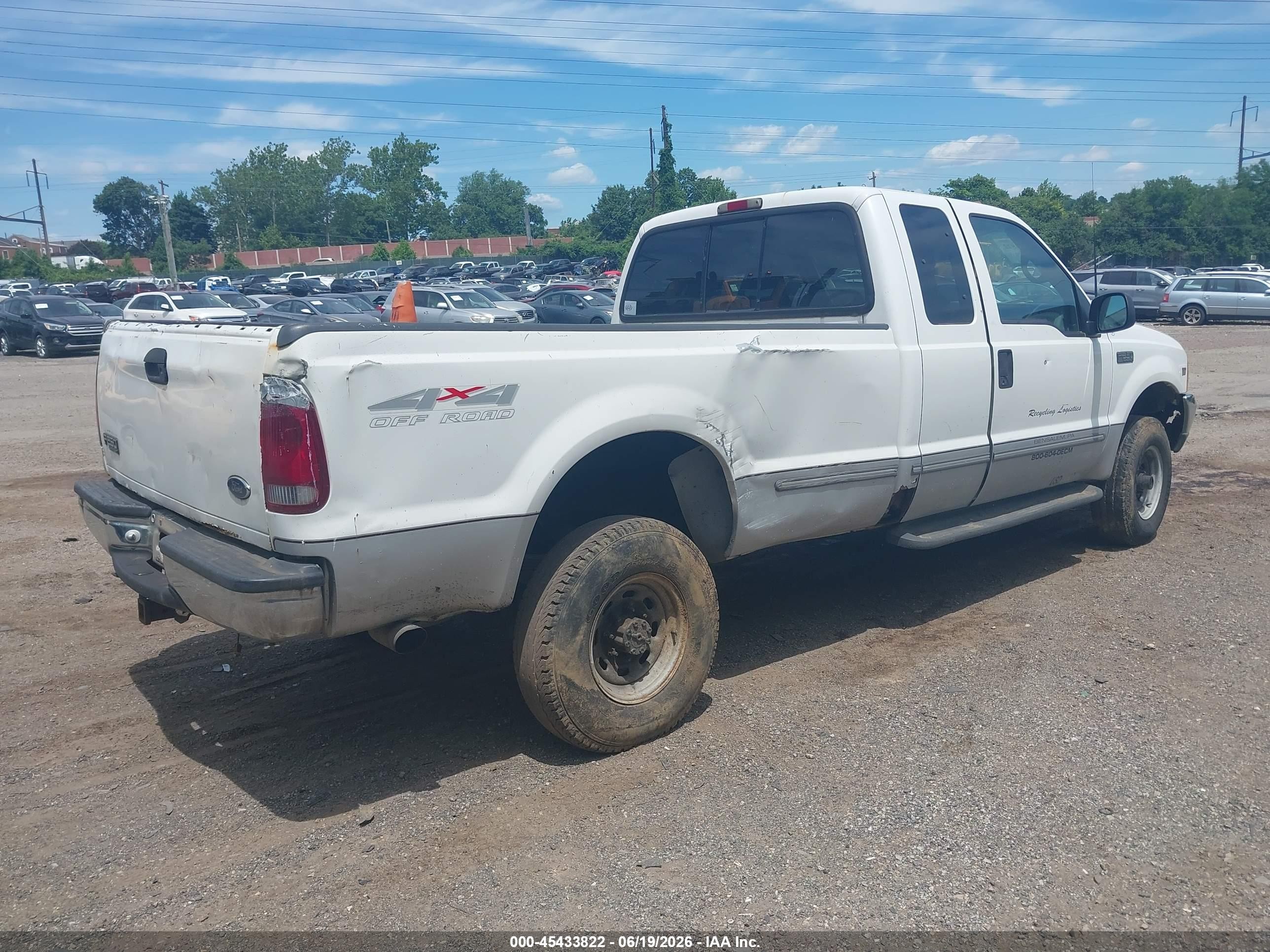 1999 Ford F-250 Lariat/xl/xlt White vin: 1FTNX21F3XEC03039
