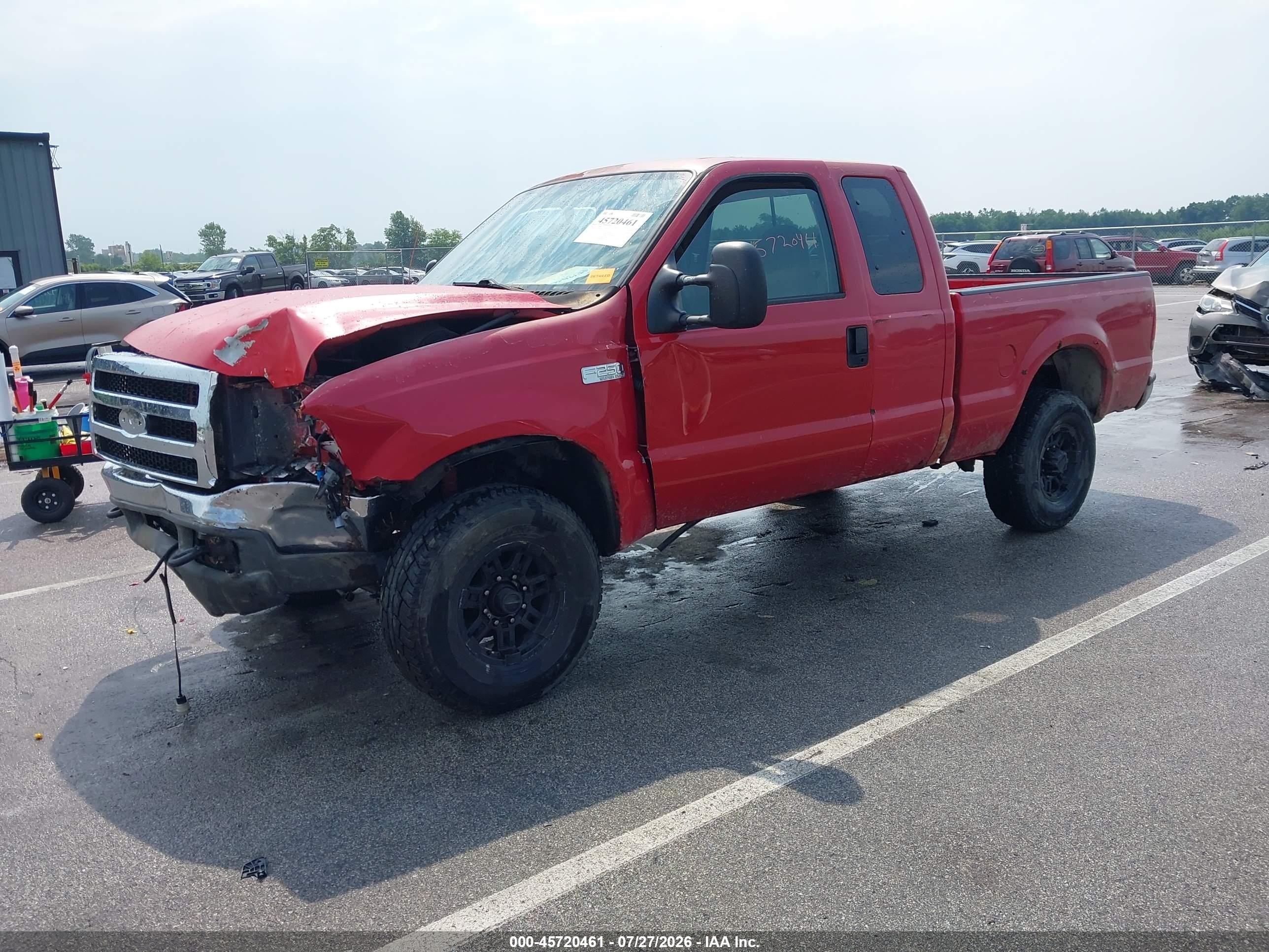 2000 Ford F-250 Lariat/xl/xlt Red vin: 1FTNX21F4YEE55786