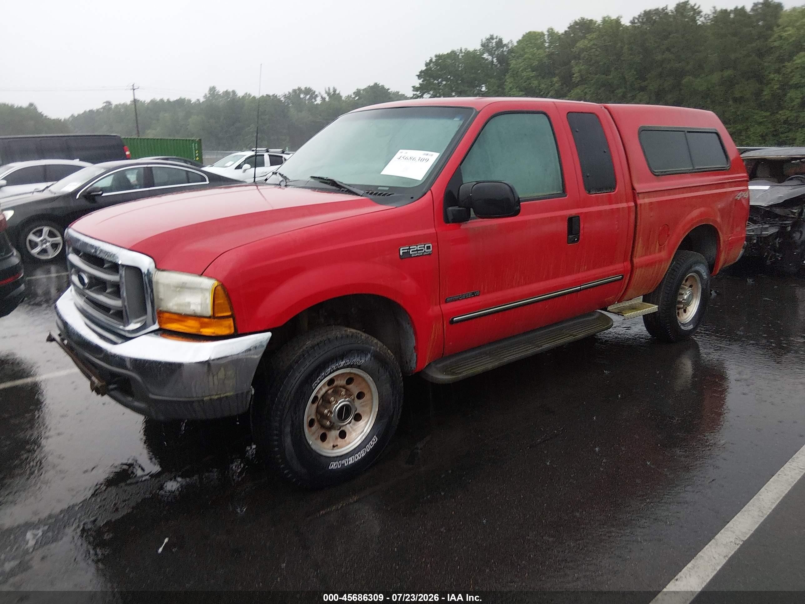 2000 Ford F-250 Lariat/xl/xlt Red vin: 1FTNX21F7YEC71555