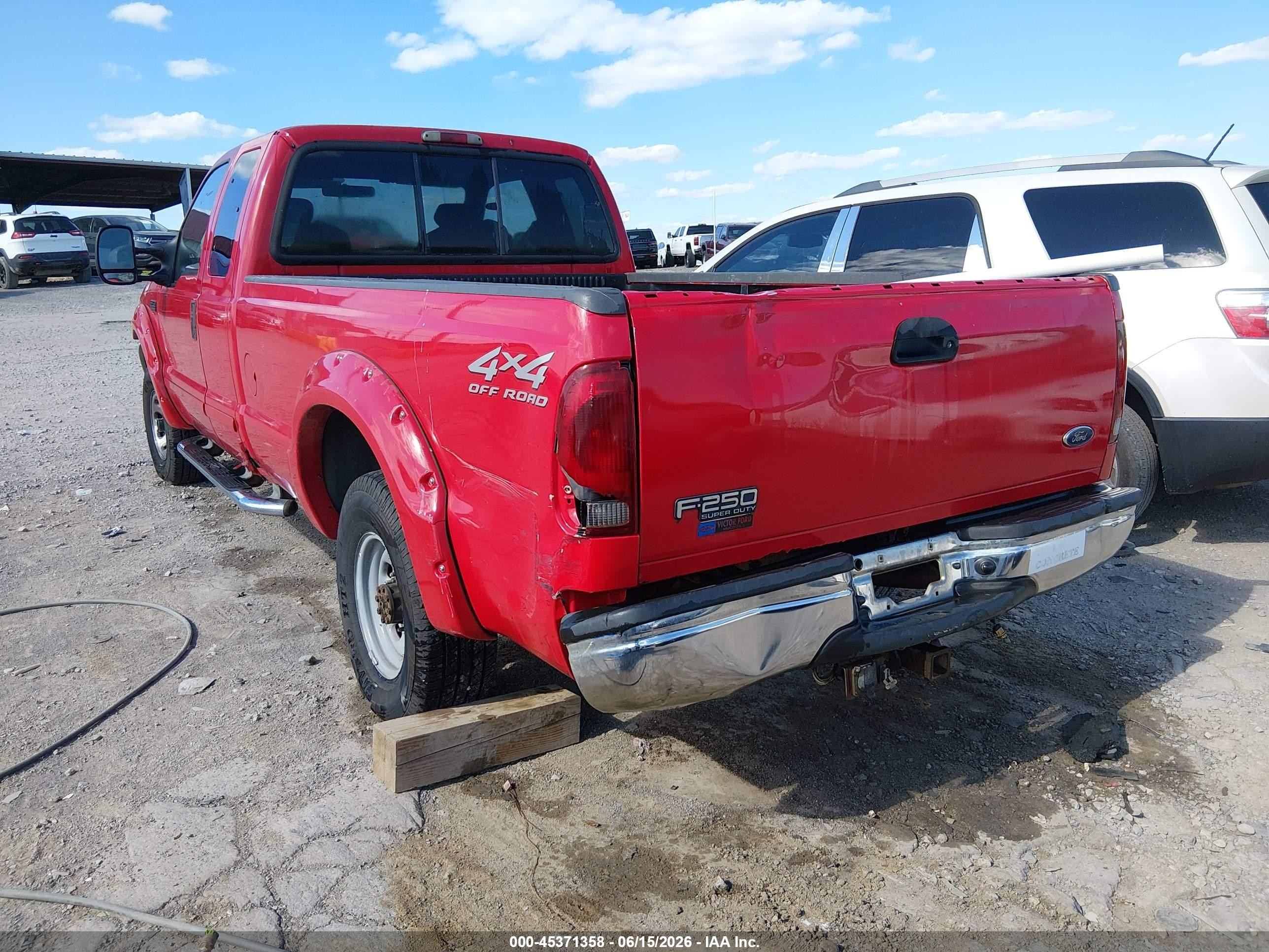 2002 Ford F-250 Lariat/xl/xlt Red vin: 1FTNX21F92EA44231
