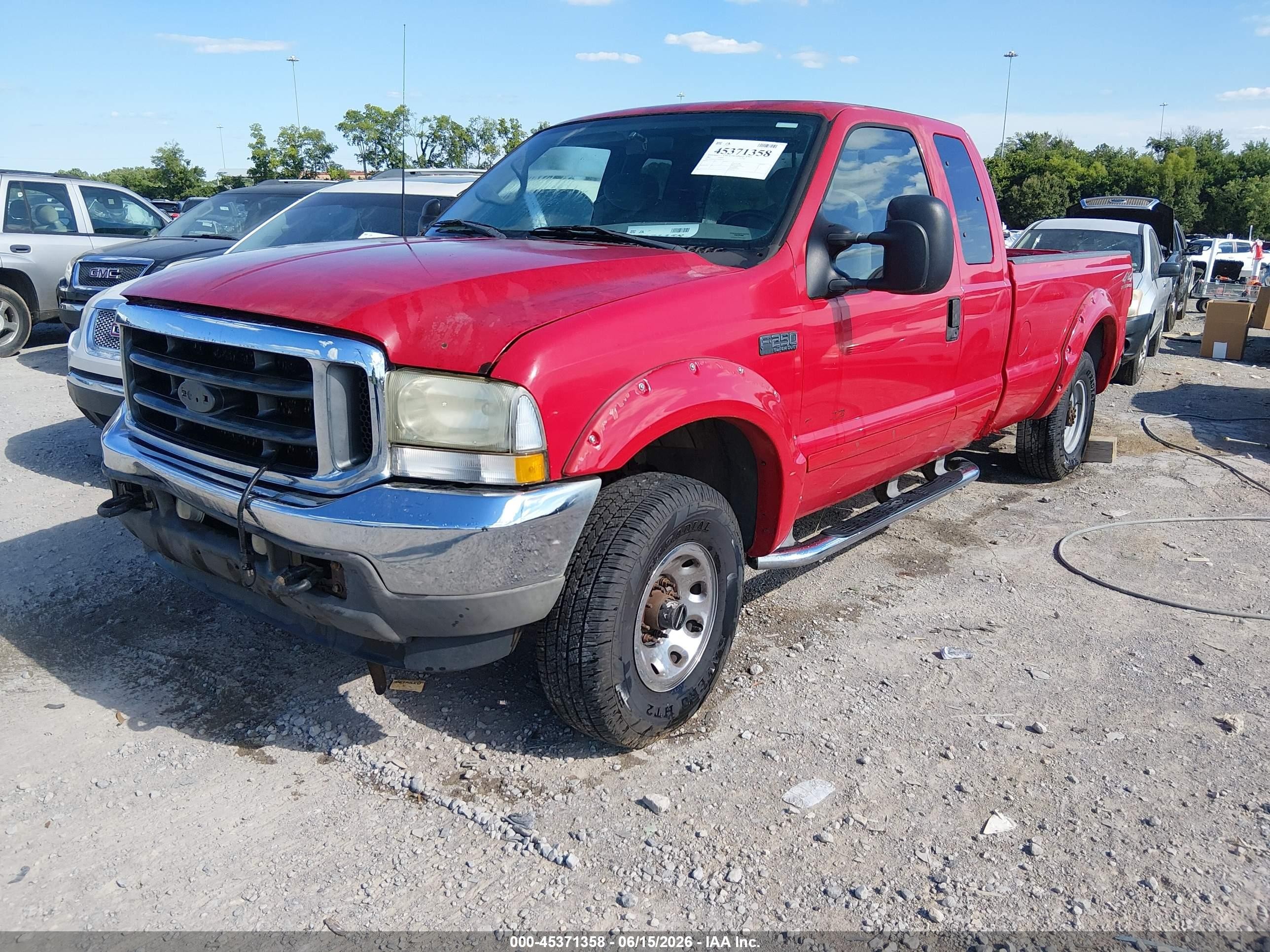2002 Ford F-250 Lariat/xl/xlt Red vin: 1FTNX21F92EA44231