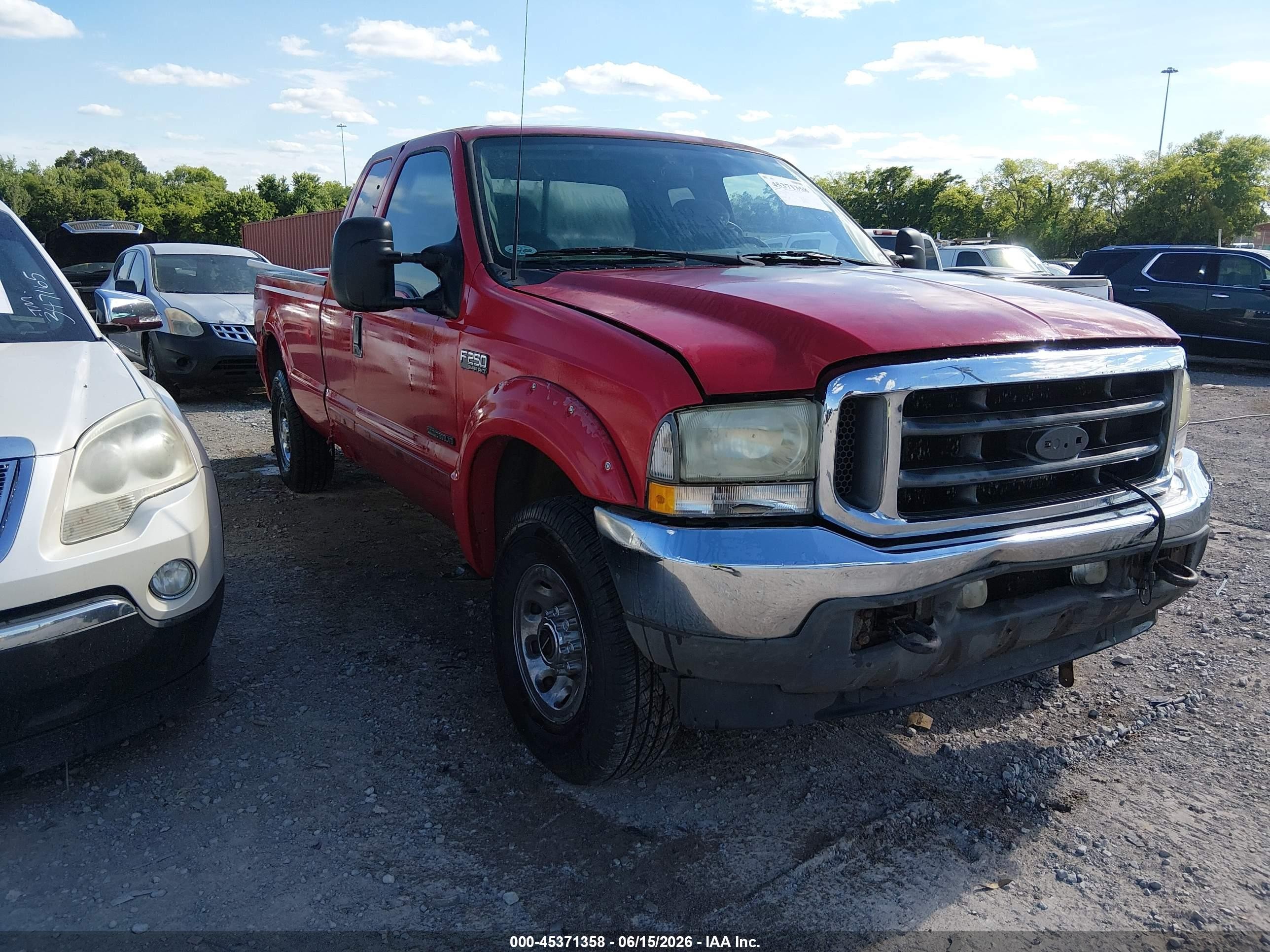 2002 Ford F-250 Lariat/xl/xlt Red vin: 1FTNX21F92EA44231