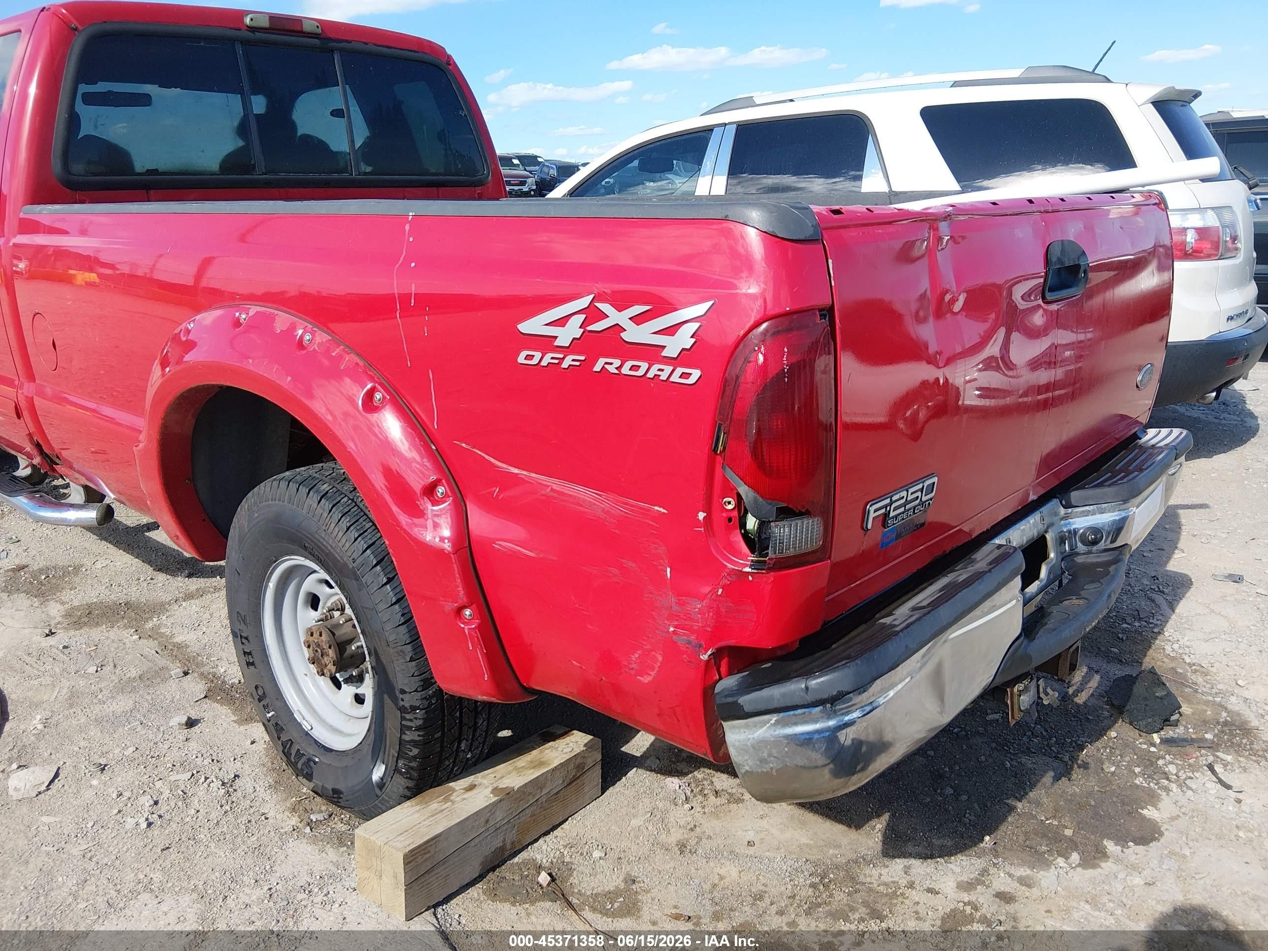 2002 Ford F-250 Lariat/xl/xlt Red vin: 1FTNX21F92EA44231