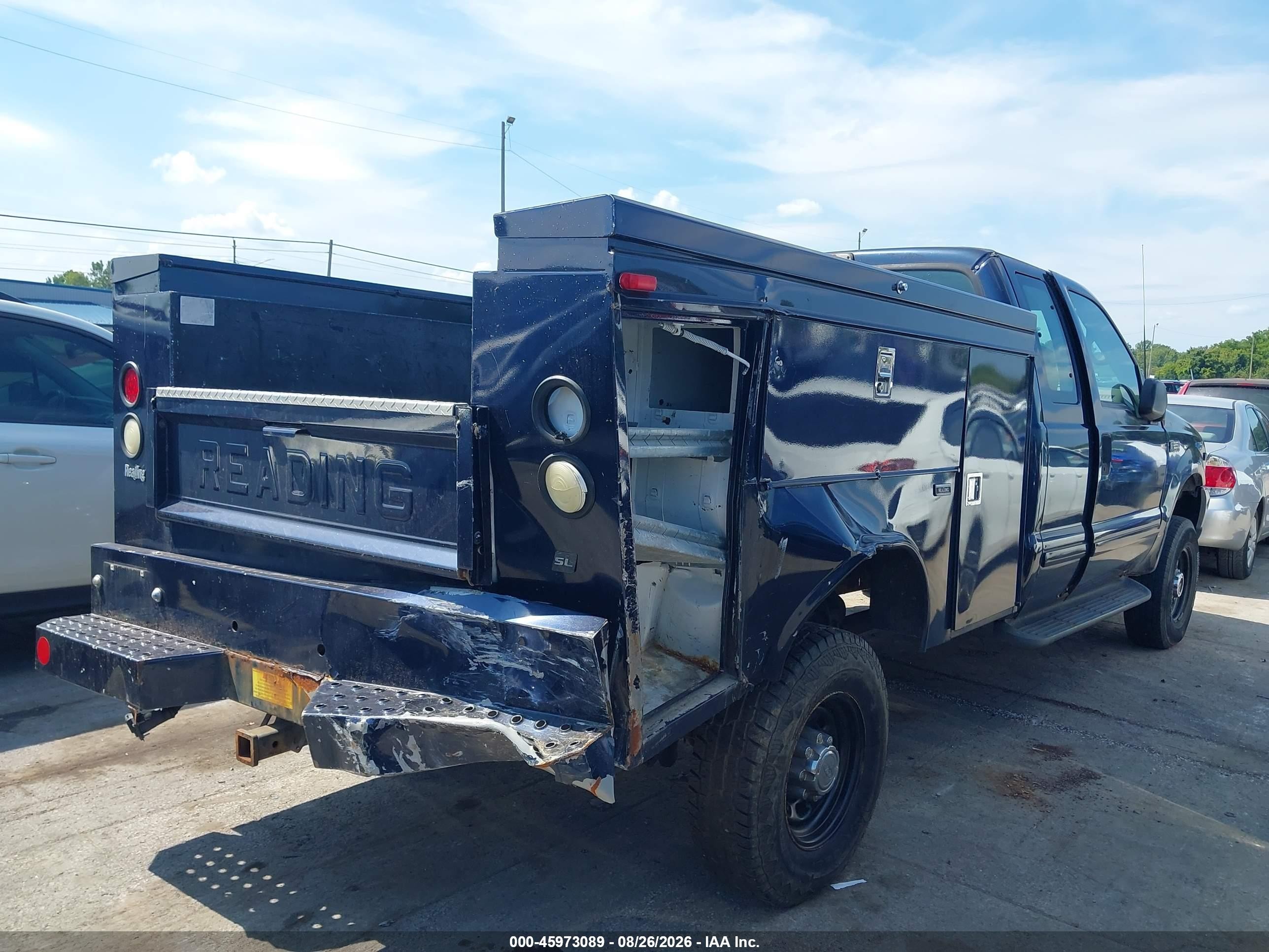 2001 Ford F-250 Lariat/xl/xlt Blue vin: 1FTNX21L11EB07990