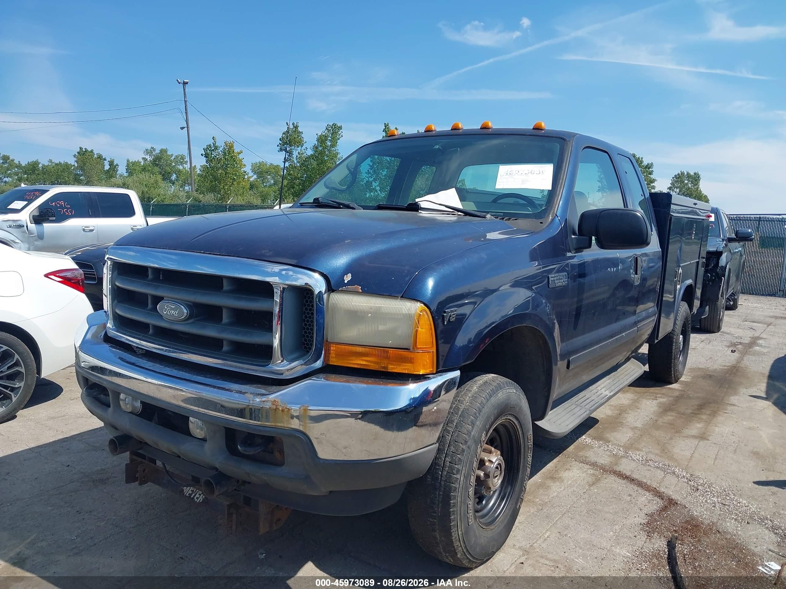 2001 Ford F-250 Lariat/xl/xlt Blue vin: 1FTNX21L11EB07990