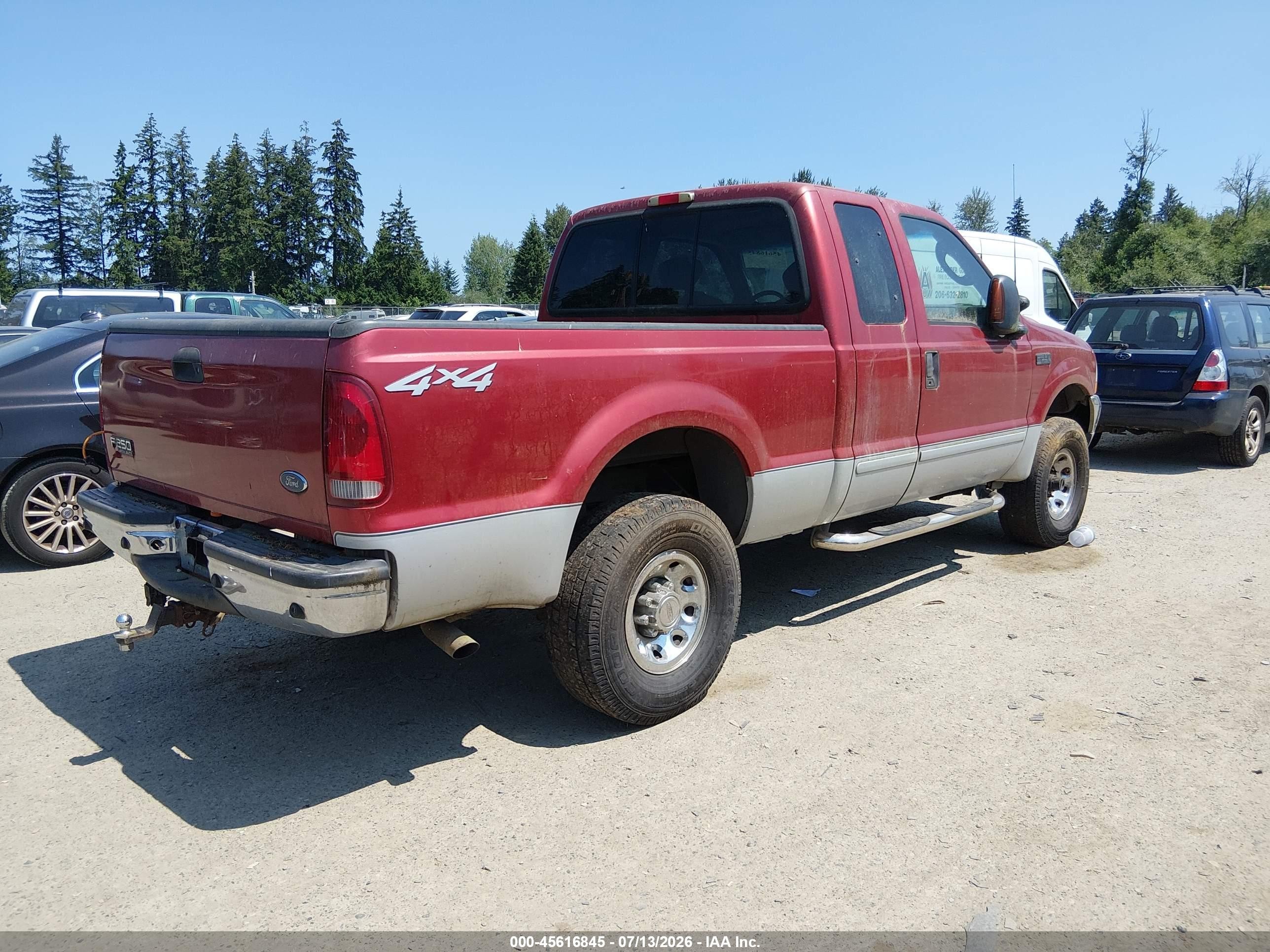 2003 Ford F-250 Lariat/xl/xlt Burgundy vin: 1FTNX21L23EC59960