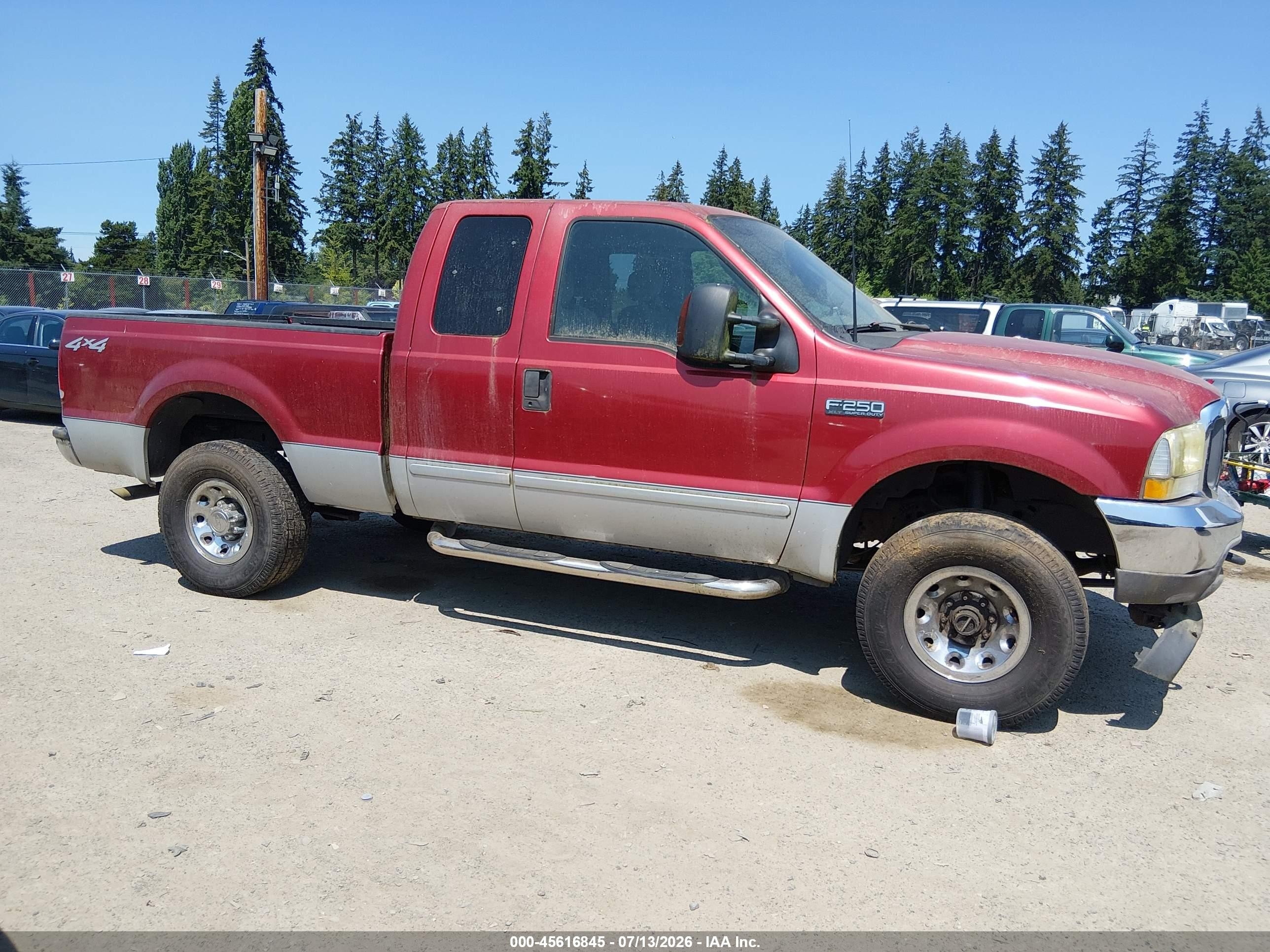 2003 Ford F-250 Lariat/xl/xlt Burgundy vin: 1FTNX21L23EC59960